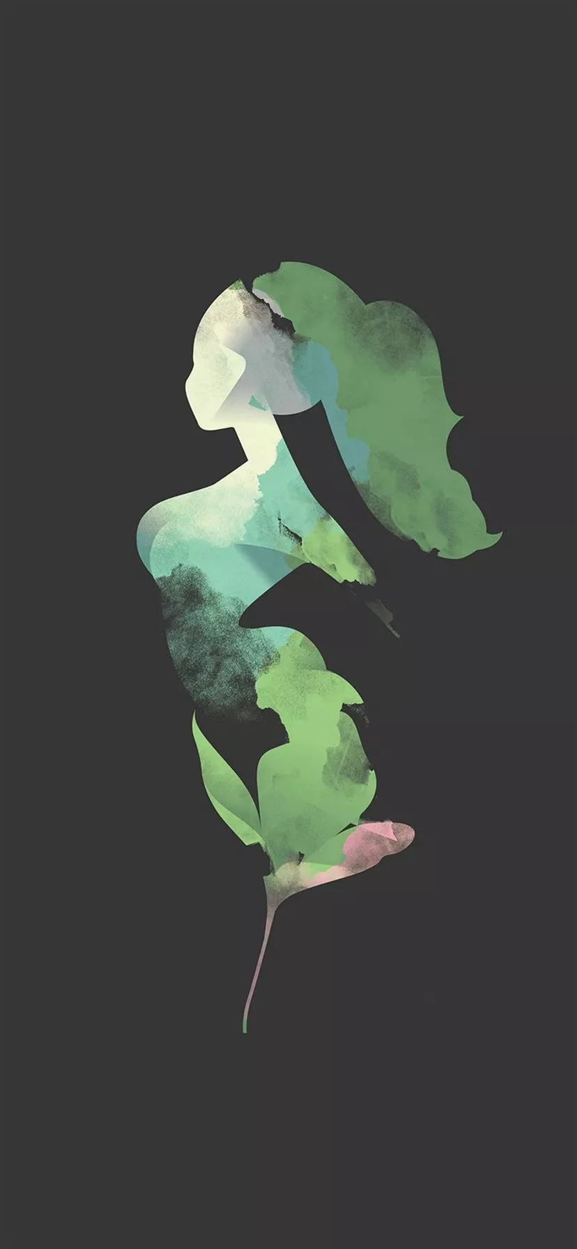 Flower Dark Woman Illustration Art