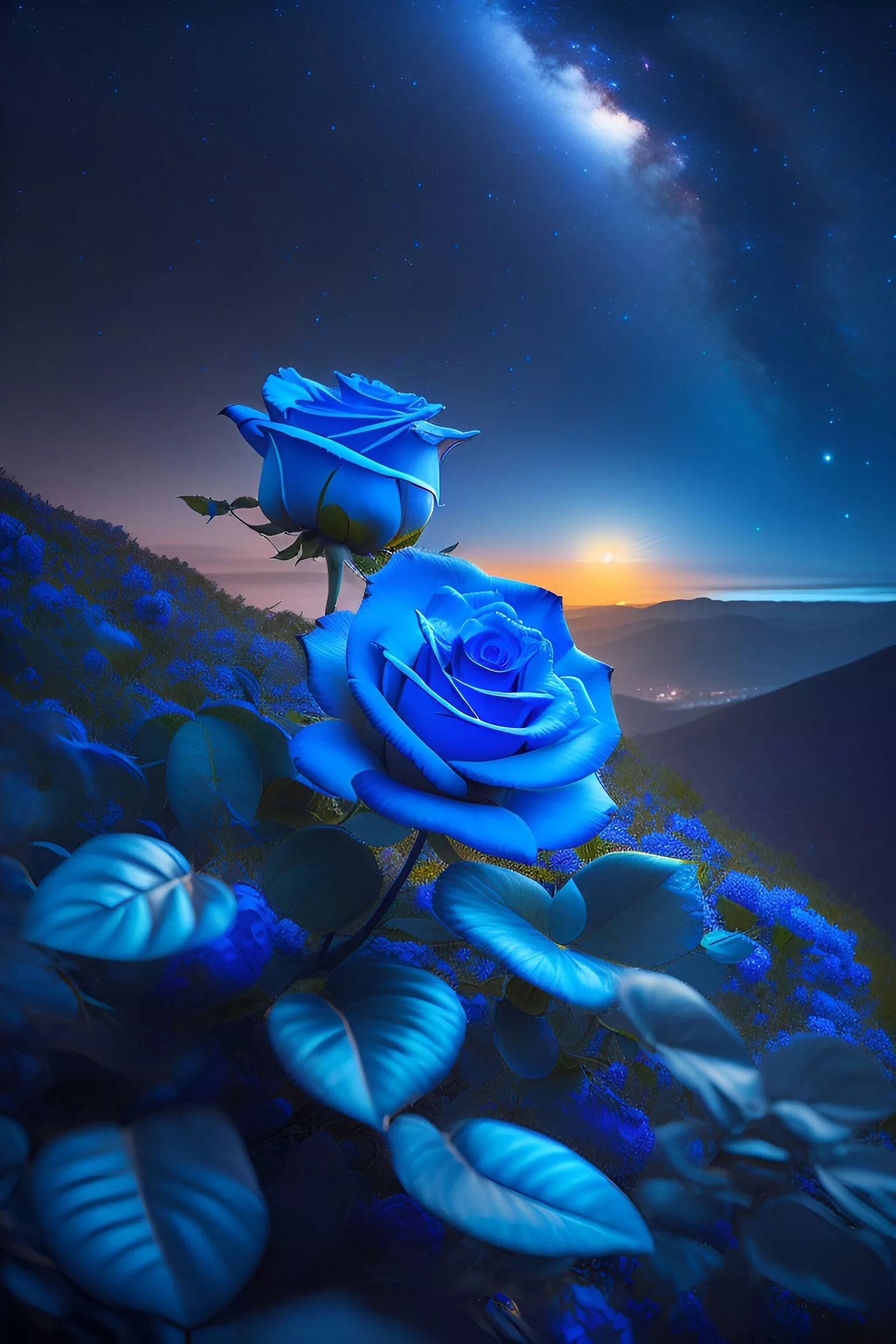Wallpaper Blue Roses