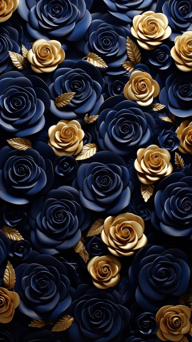 Rose Gold Navy Blue Image. Free