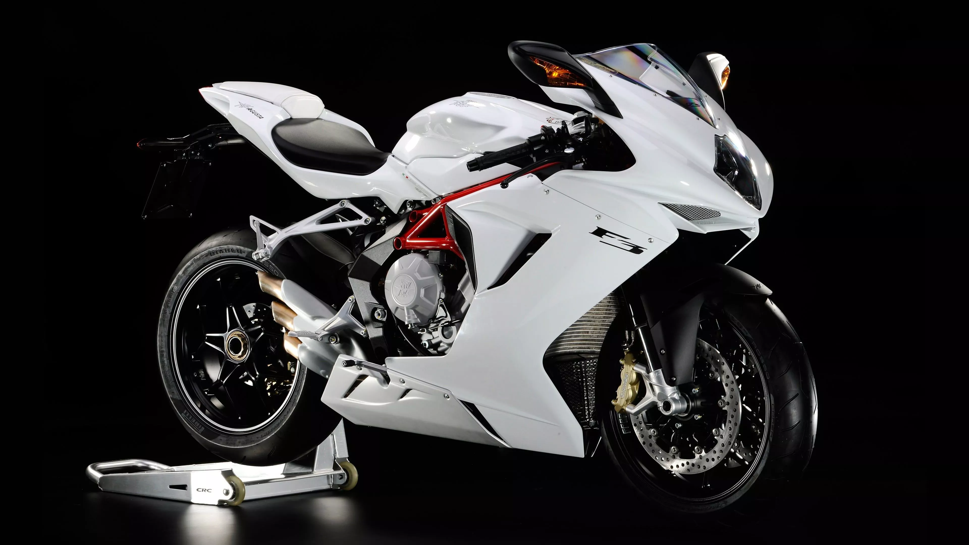 White sport bike, motorcycle, black