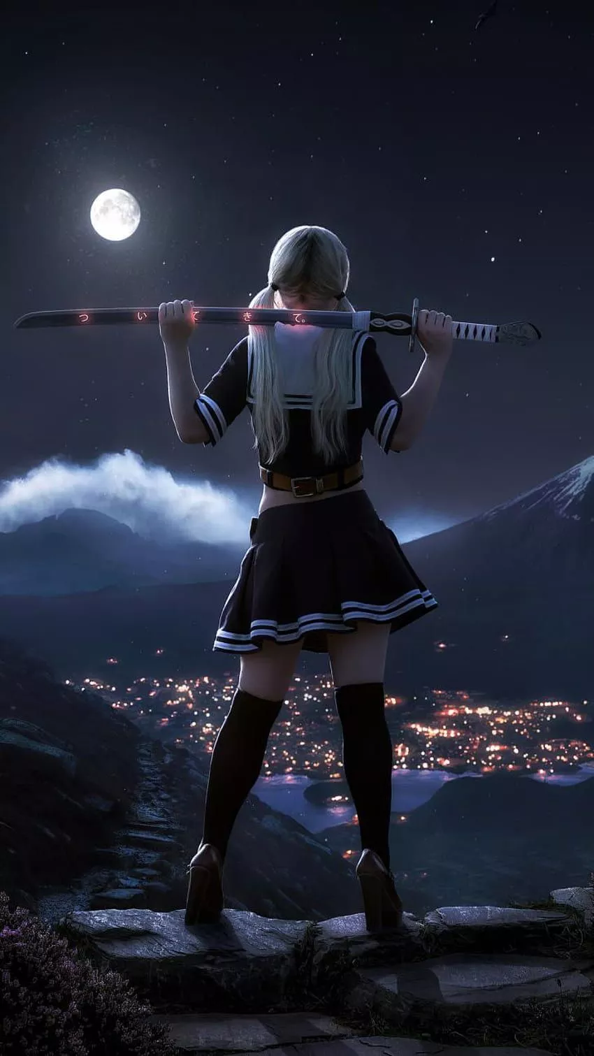 Samurai girl iphone HD wallpaper