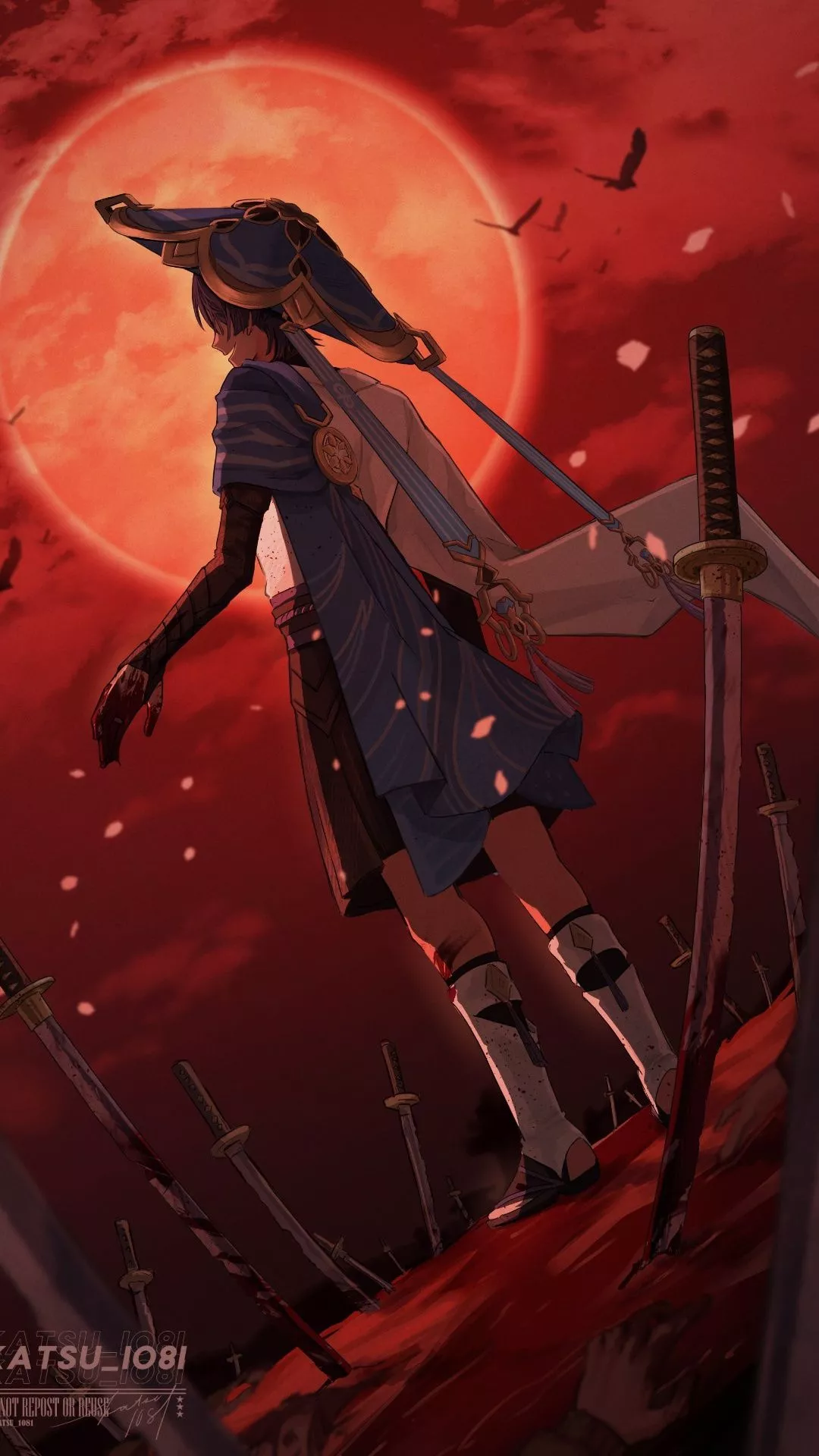 Anime Girl katana Wallpaper HQ