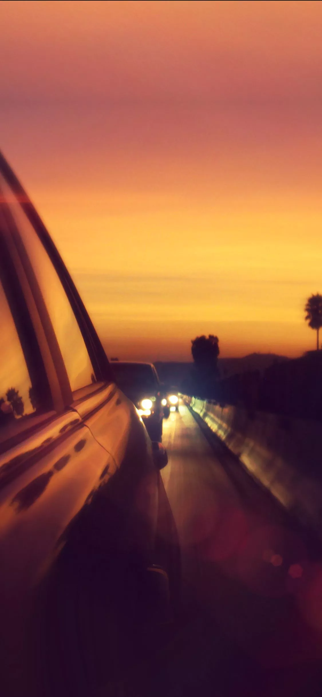 Drive Way Sunset City Highway Car