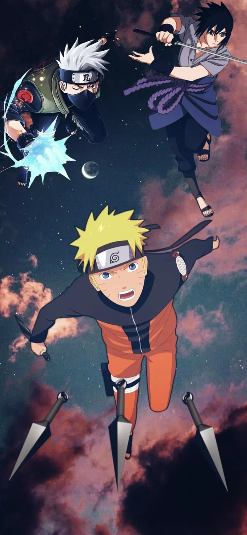 TEAM 7, action, anime, kakashi, naruto