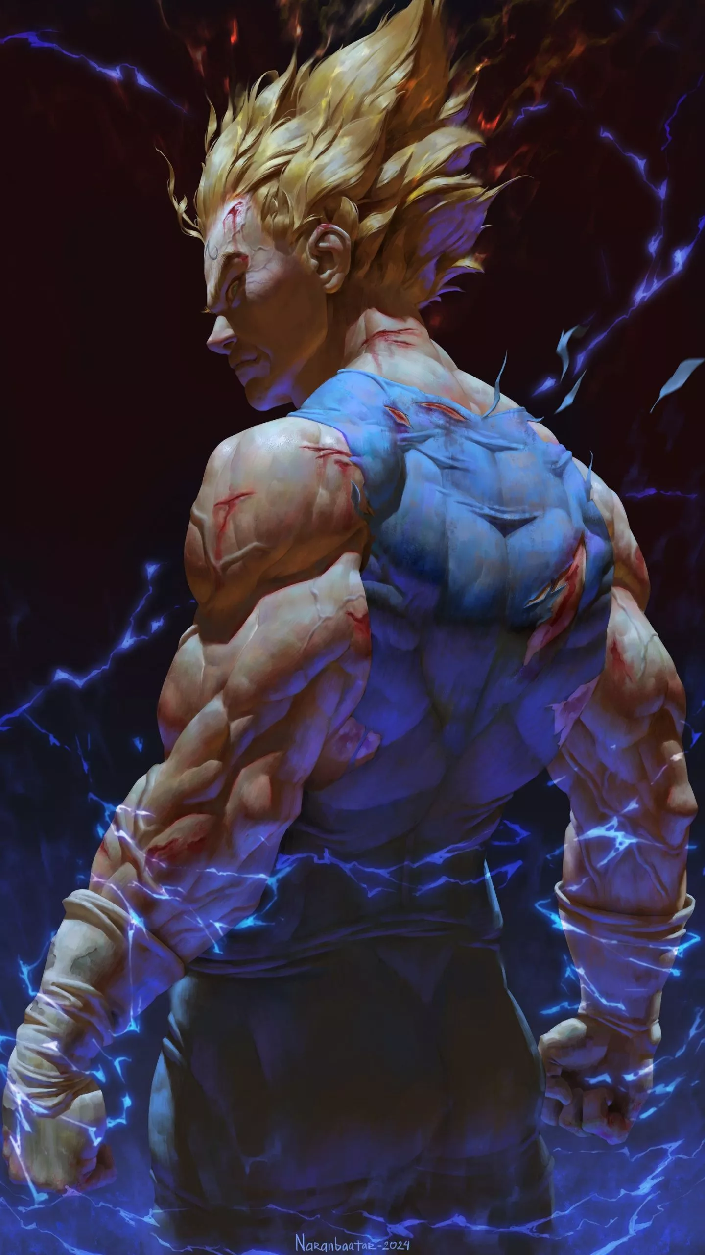 Vegeta Wallpaper 4K, Muscular, Super