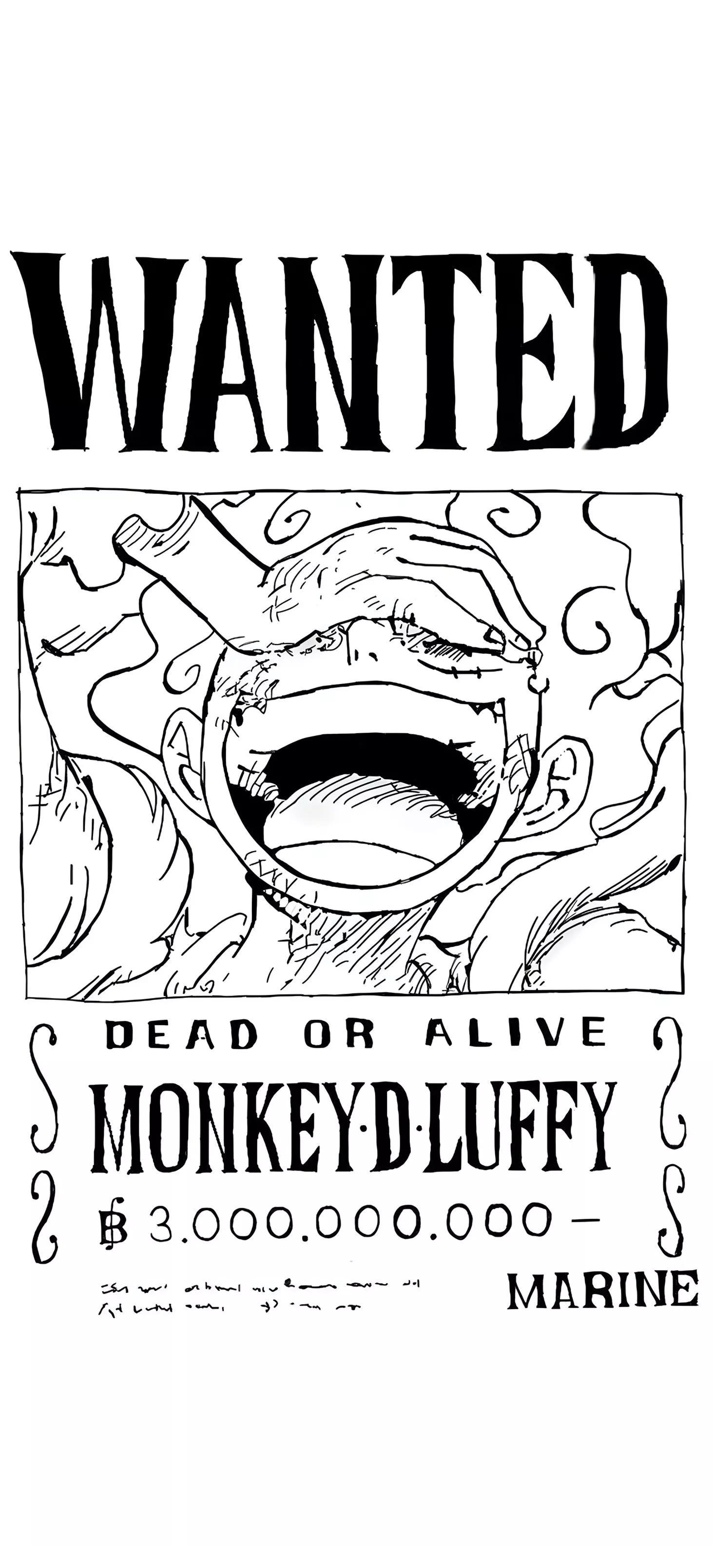 One Piece Luffy Wanted Poster Black