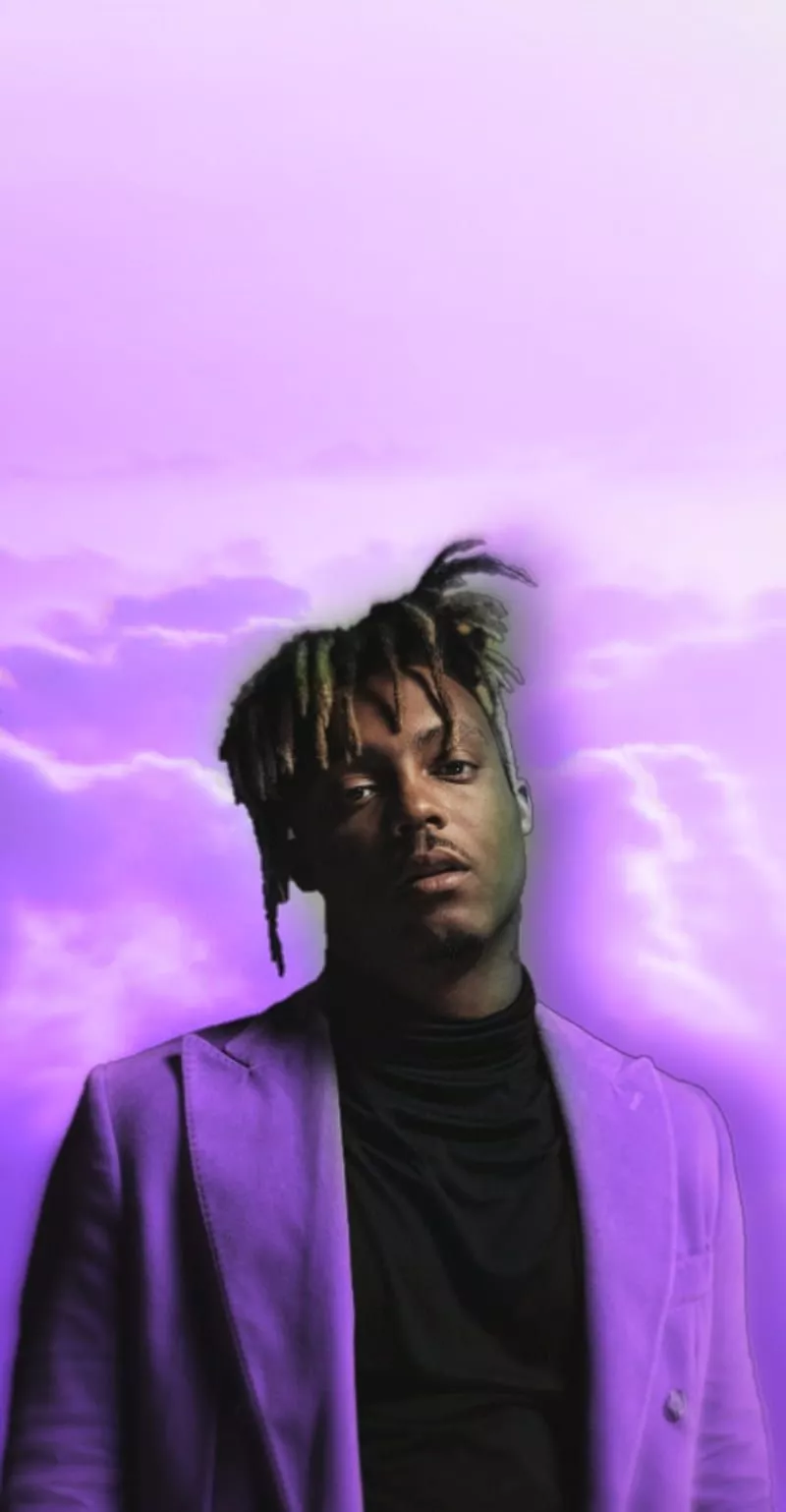 JuiceWRLD Purple, aesthetic, clouds