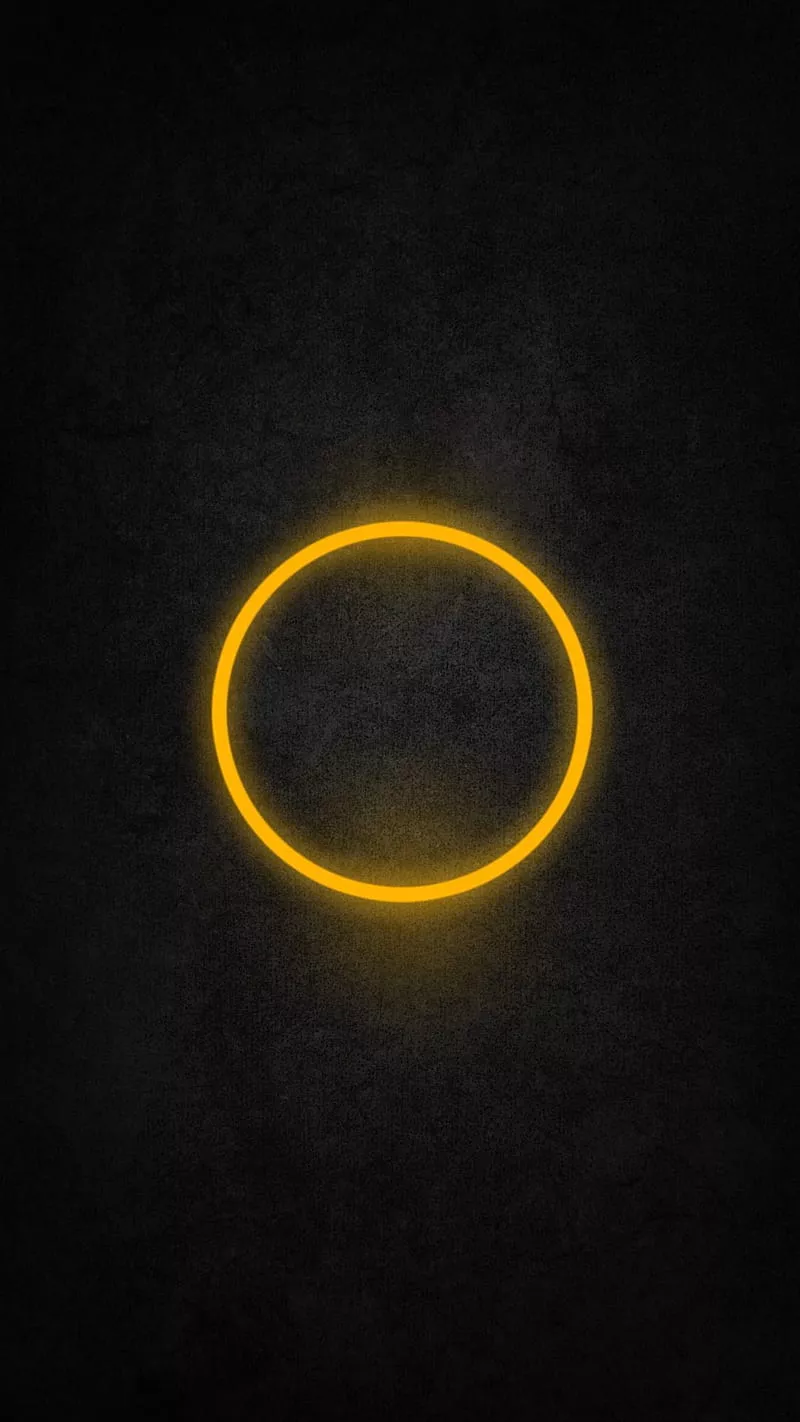 Circle abstract, yellow, HD phone