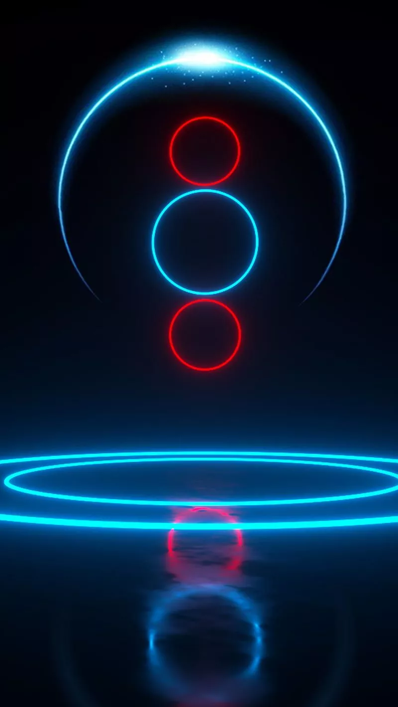 HD glowing red circle wallpaper
