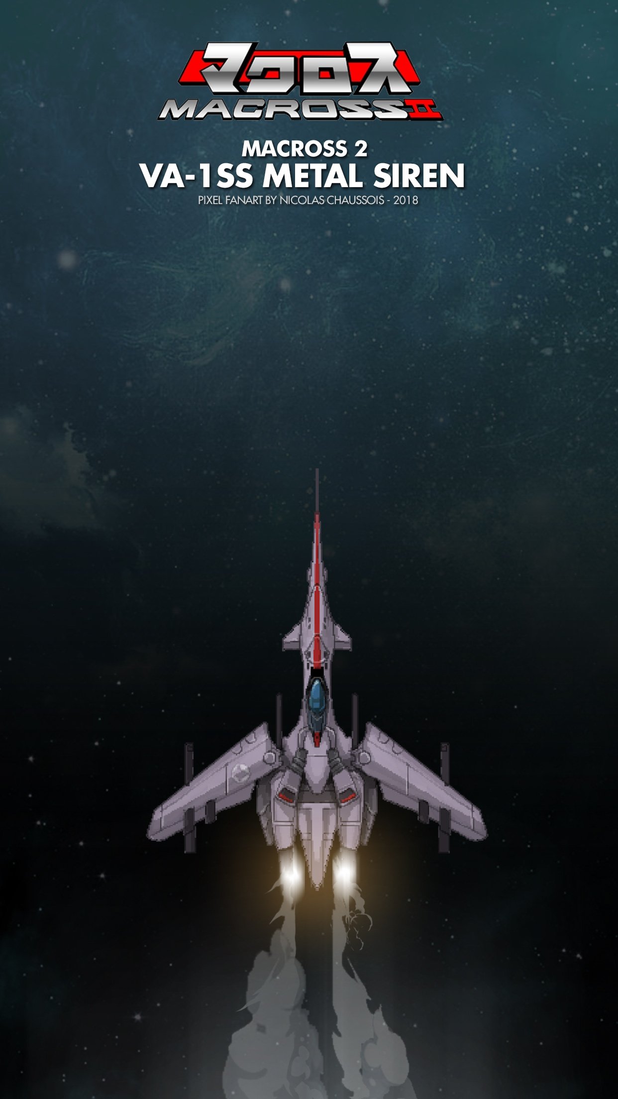 Macross pixel art phone wallpaper