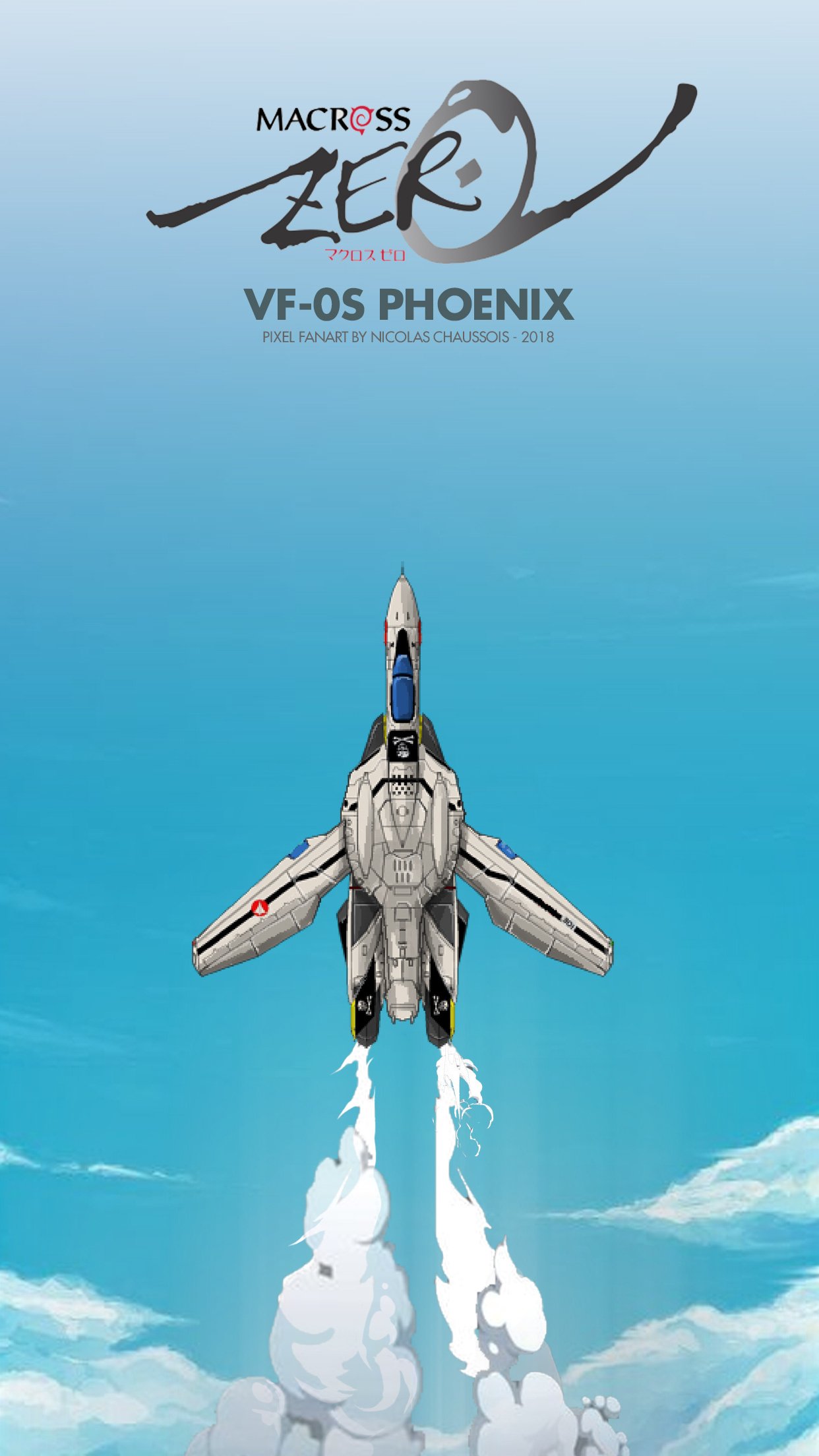 Macross pixel art phone wallpaper
