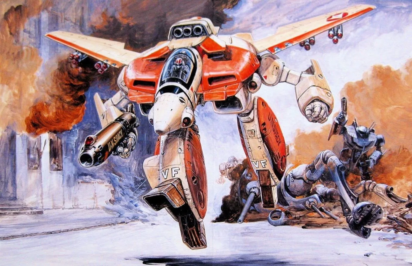 Motorcycle digital art, Robotech, anime