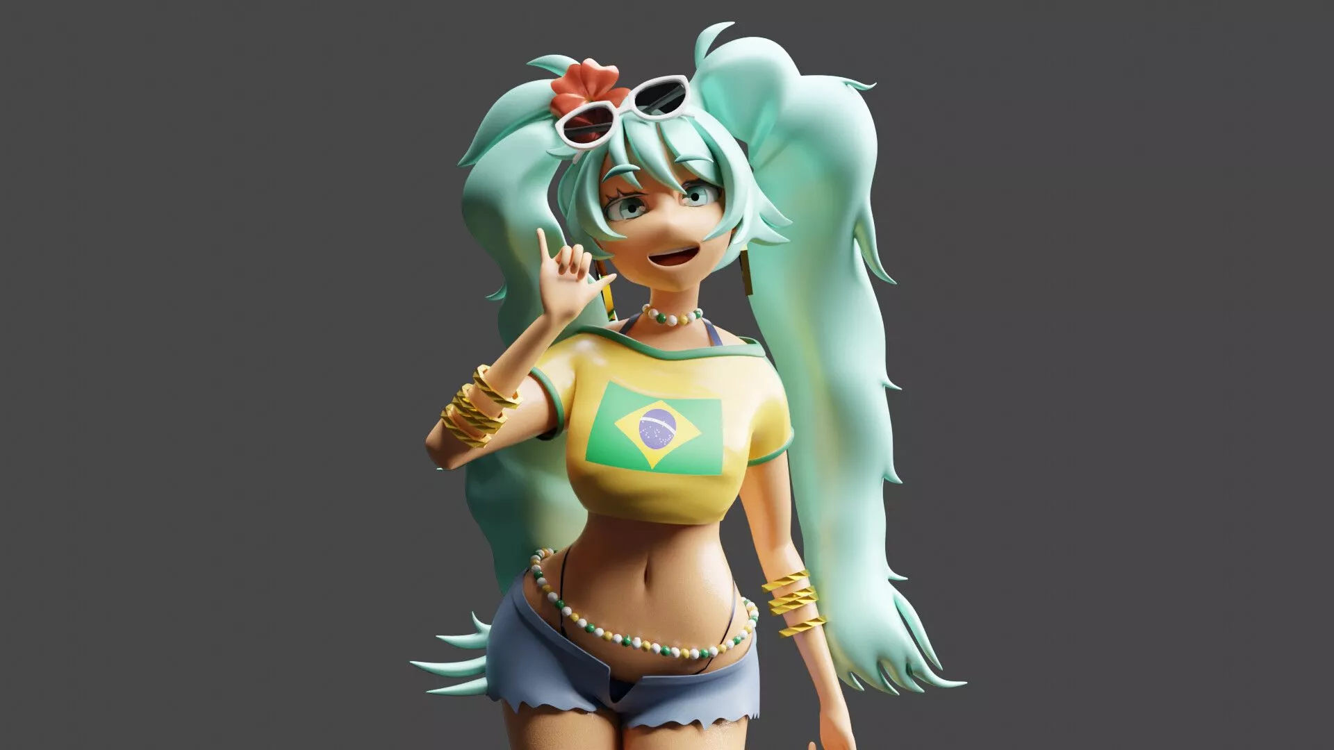 Brazilian Hatsune Miku 3D Art Showcase