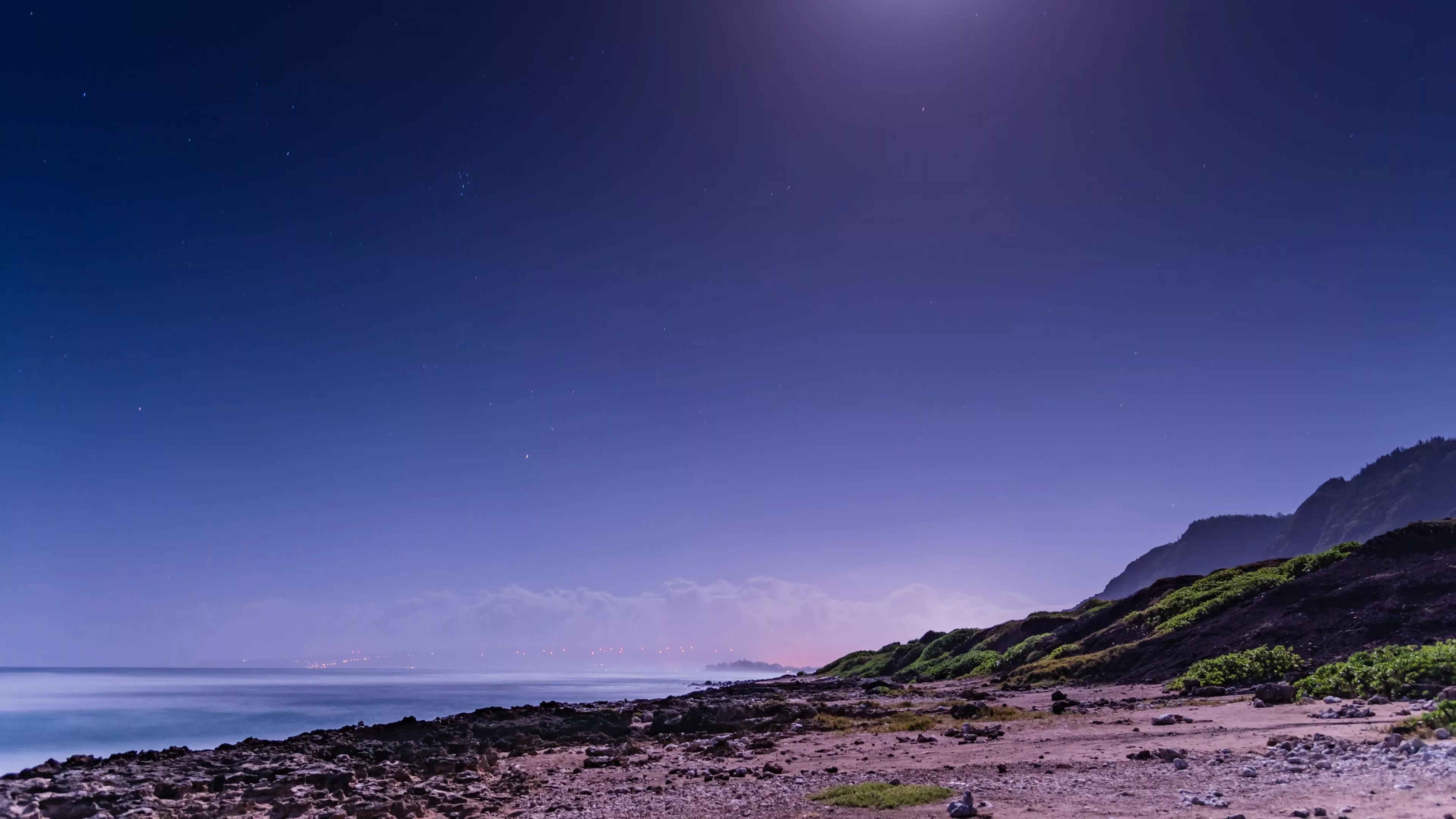 Moonlight Wallpaper 4K, Beach, Night