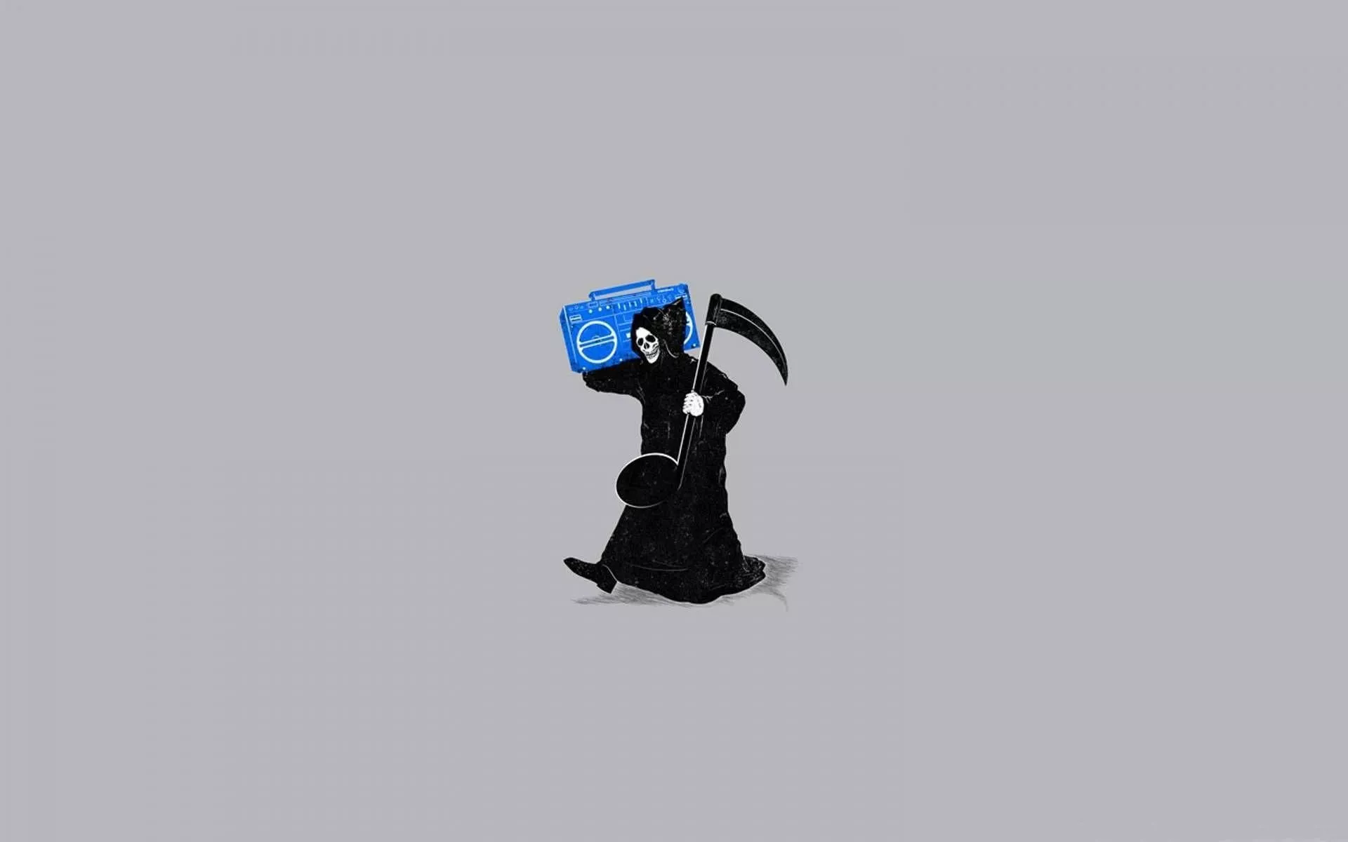 Weird Music Lover Grim Reaper Wallpaper