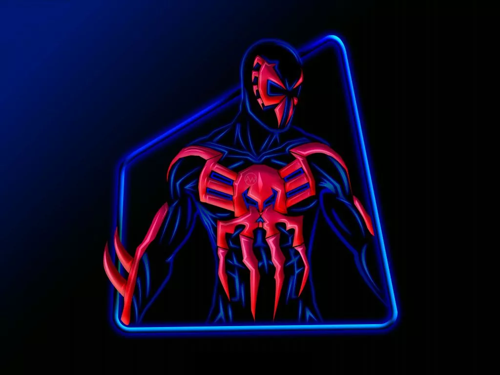 Wallpaper The Spider Man 2099, Neon