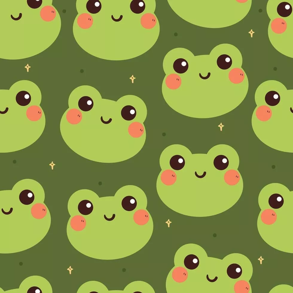 Cute Frog Wallpaper Vector Art, Icon
