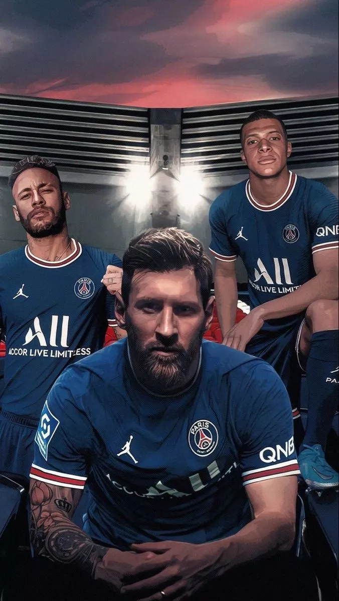 Messi Neymar Mbappé at PSG