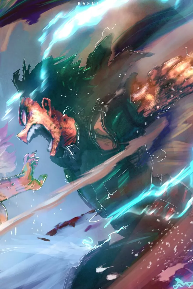 Deku vs shigaraki panel colored