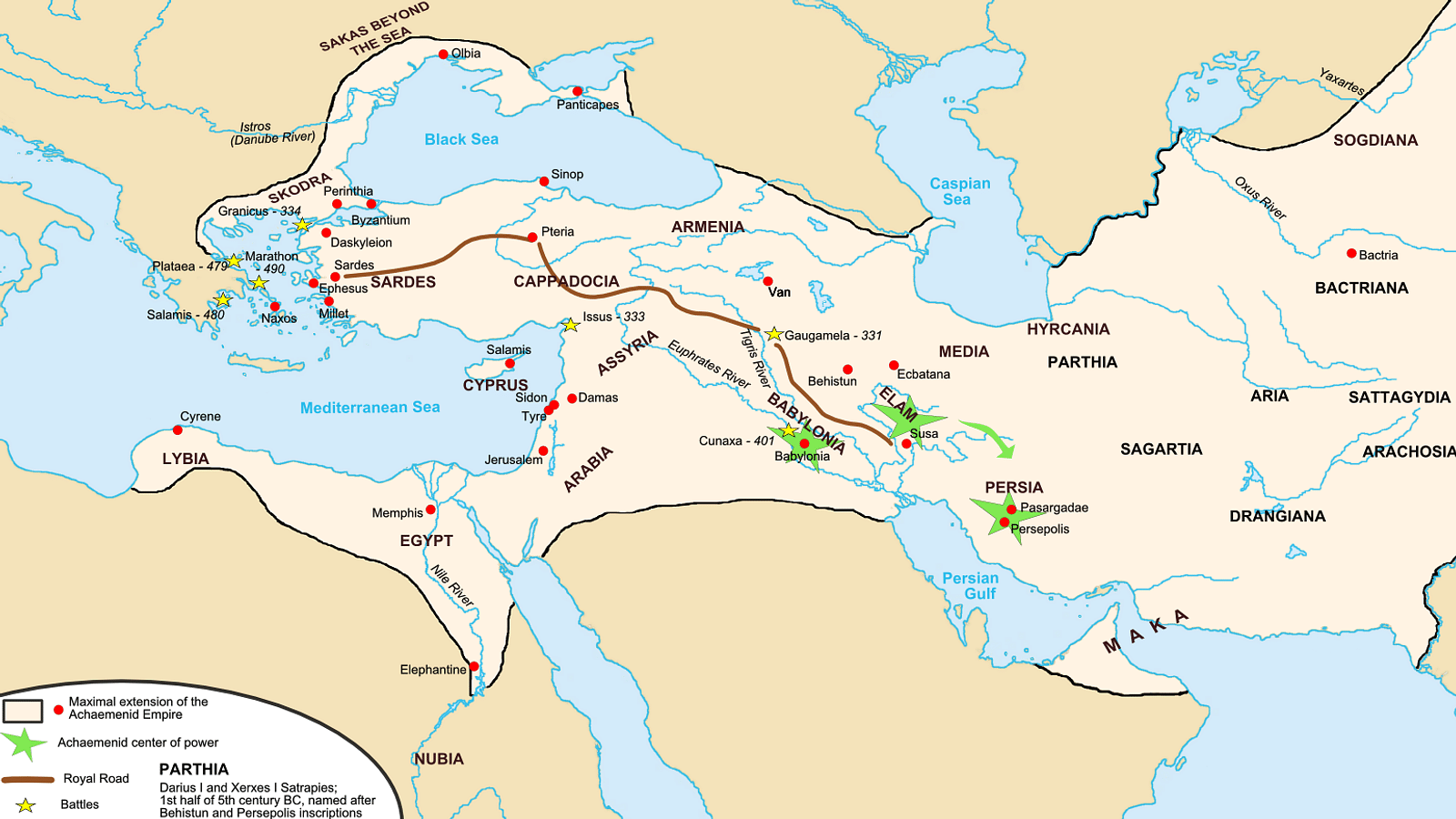 Achaemenid Empire Map Illustration