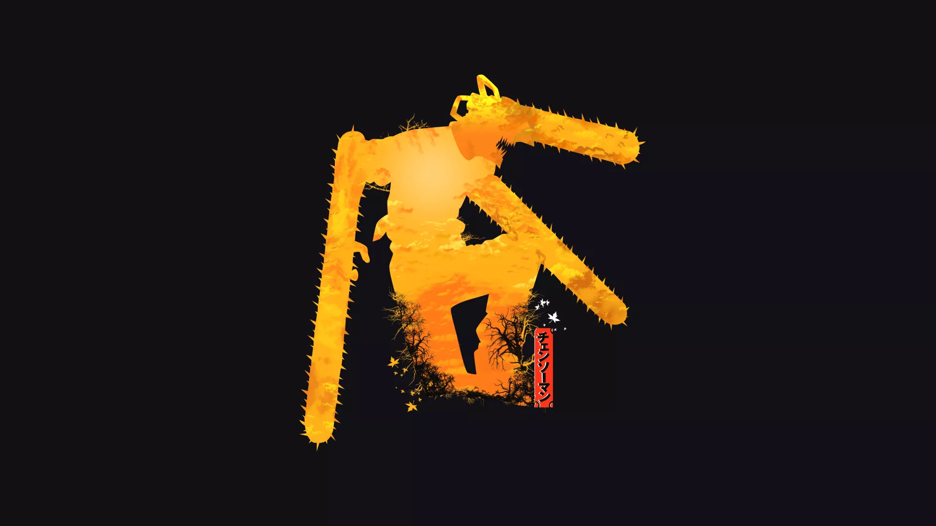 Chainsaw Man Wallpaper 4K, Dark
