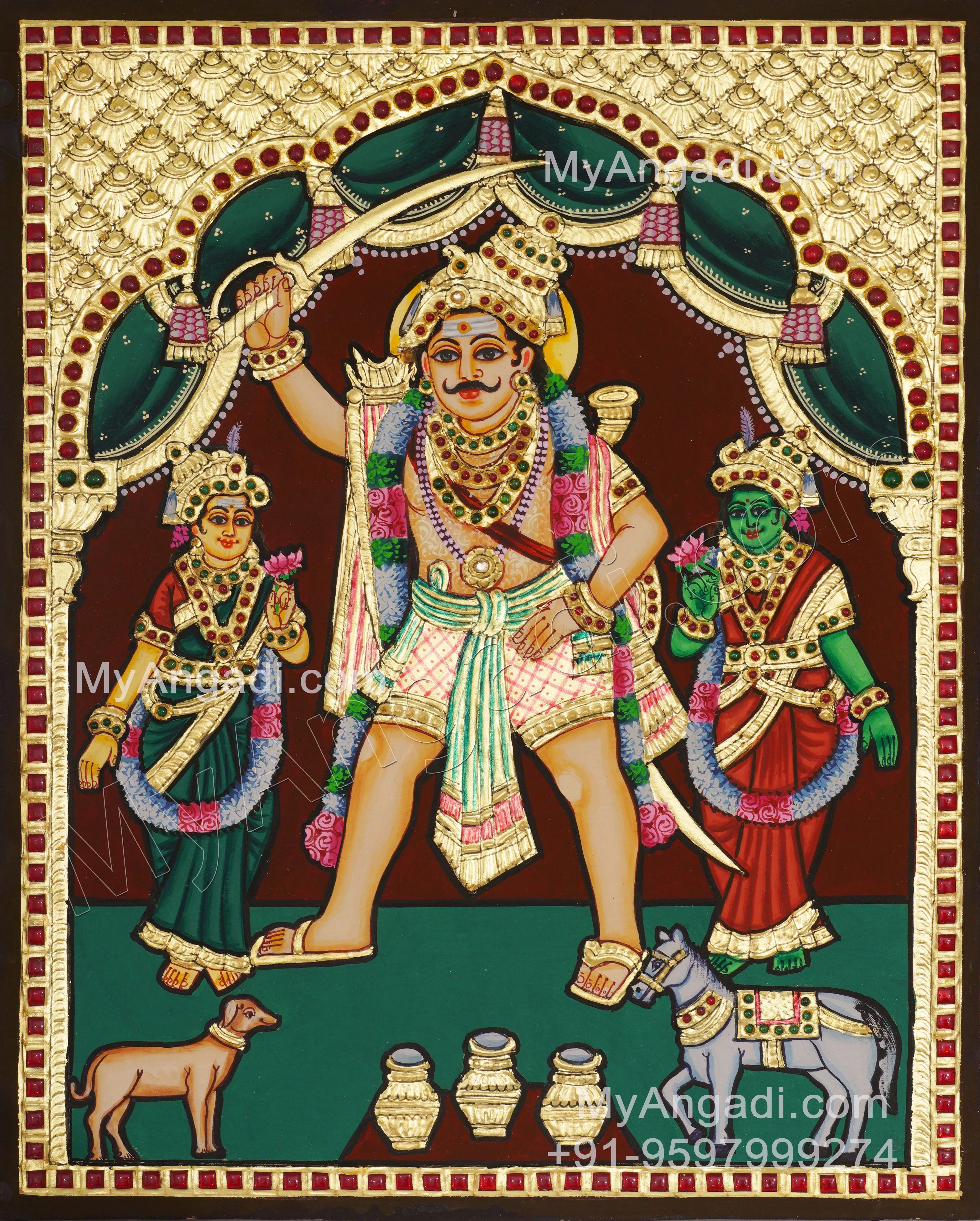 Madurai Veeran Tanjore Painting