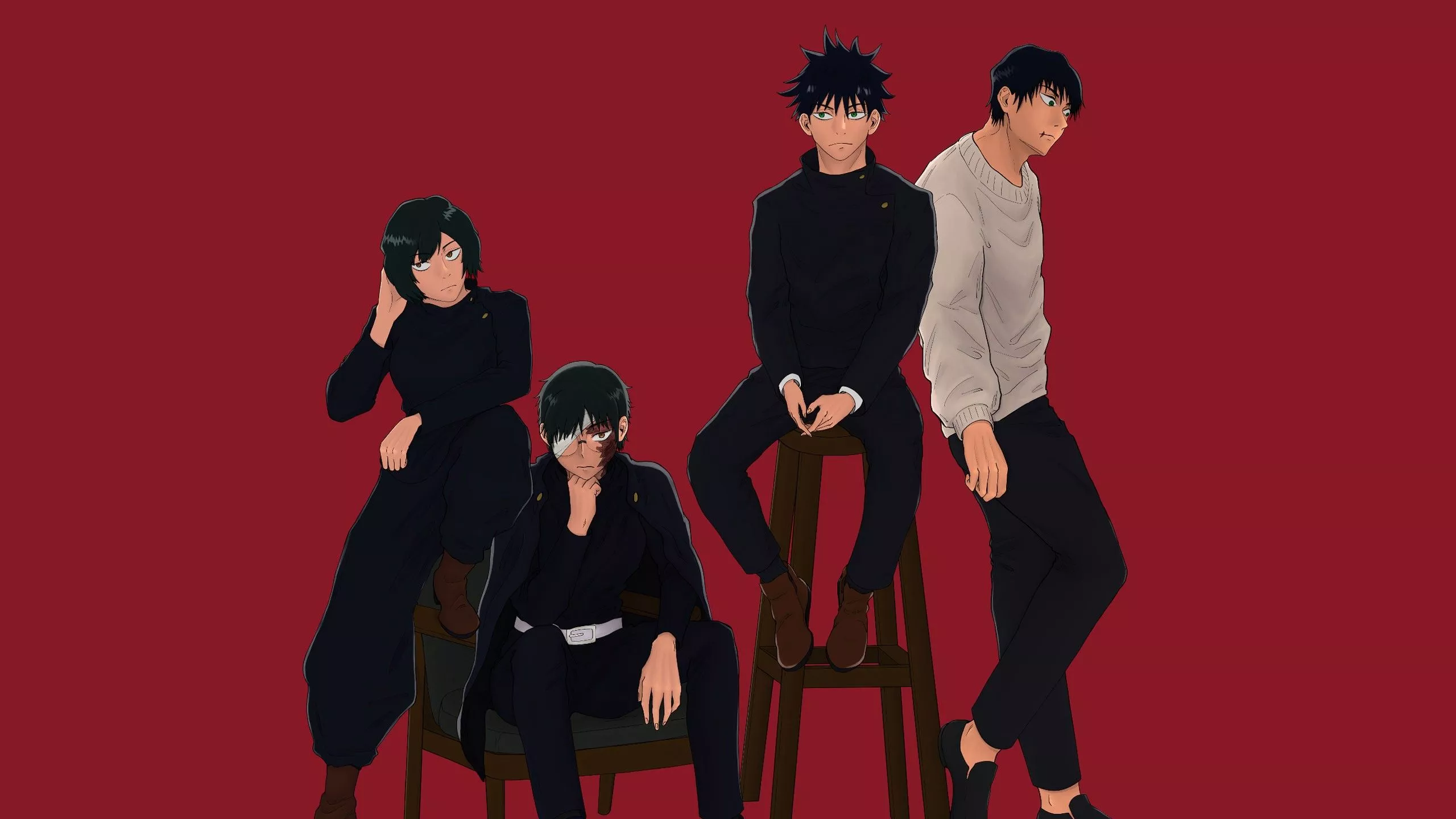 Black Hair Boy Girl Green Eyes Jujutsu