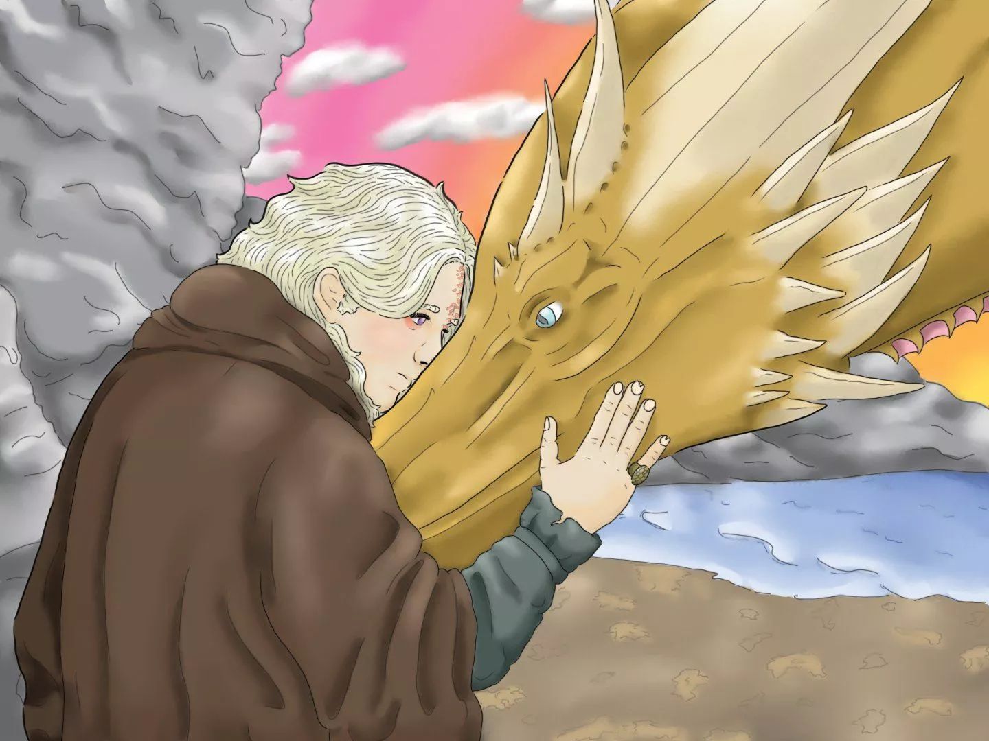 burn scars beneath a heavy cloak