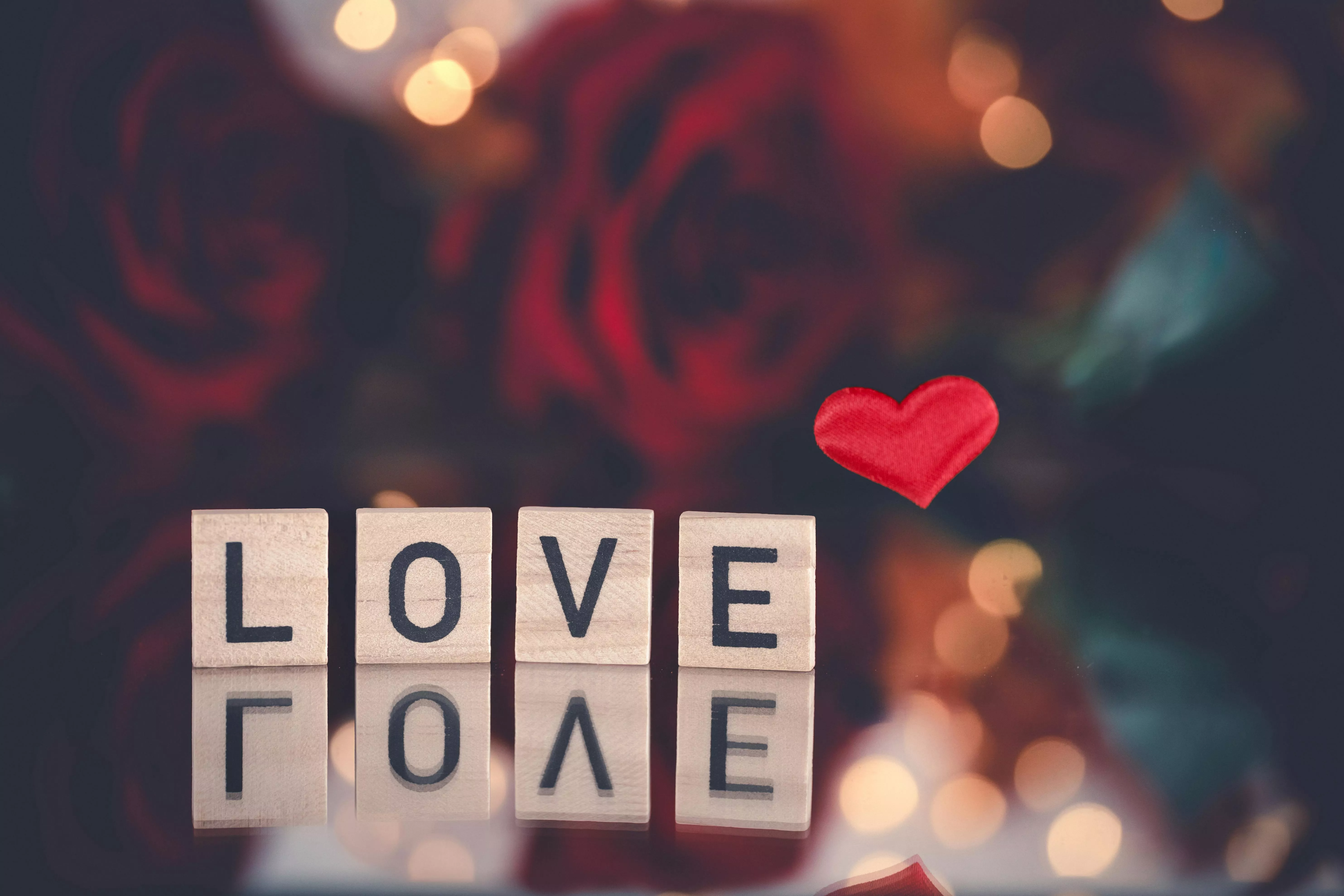 Love Blocks Near Red Heart · Free Stock