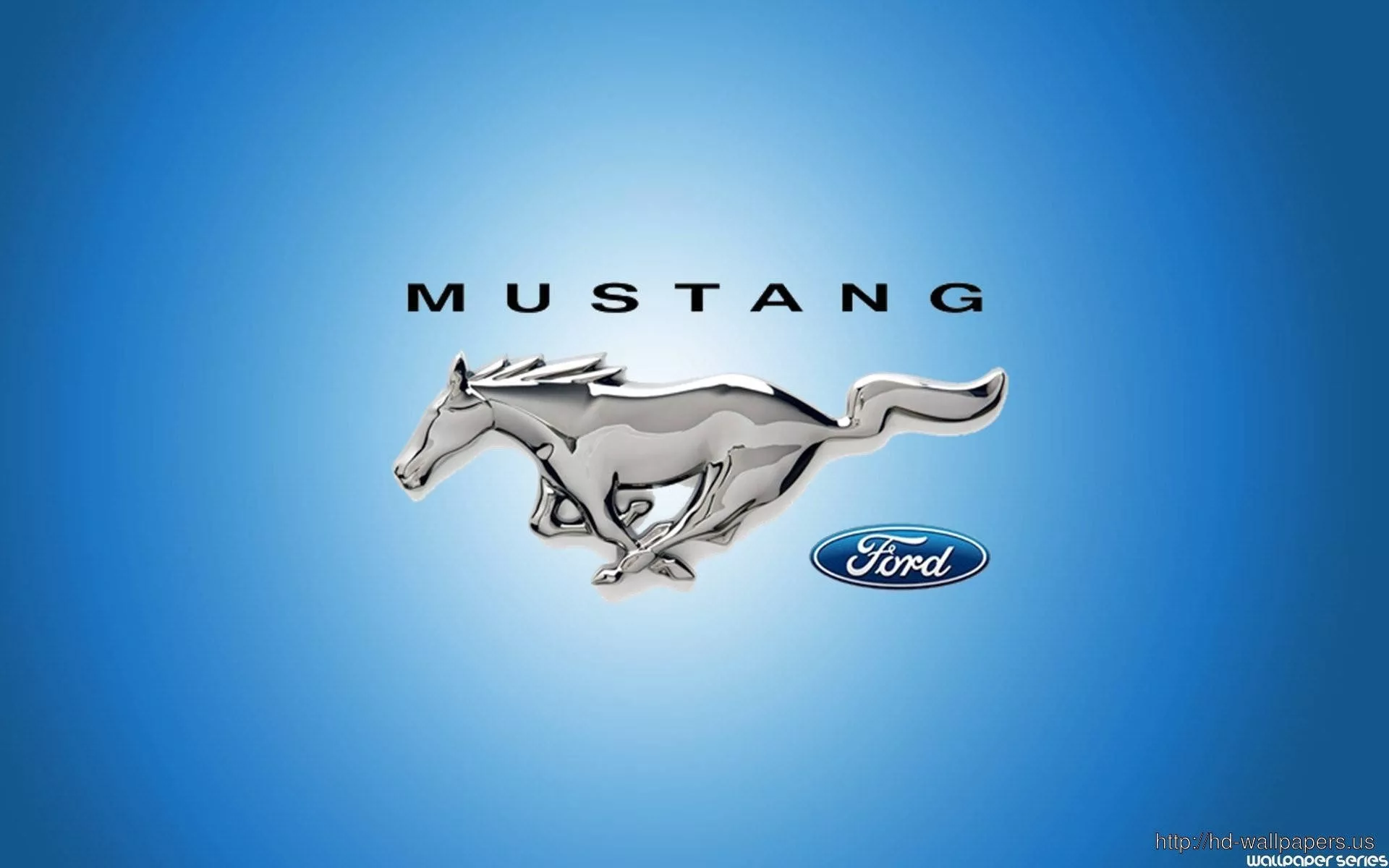 Ford Mustang HD Logo Blue Wallpaper