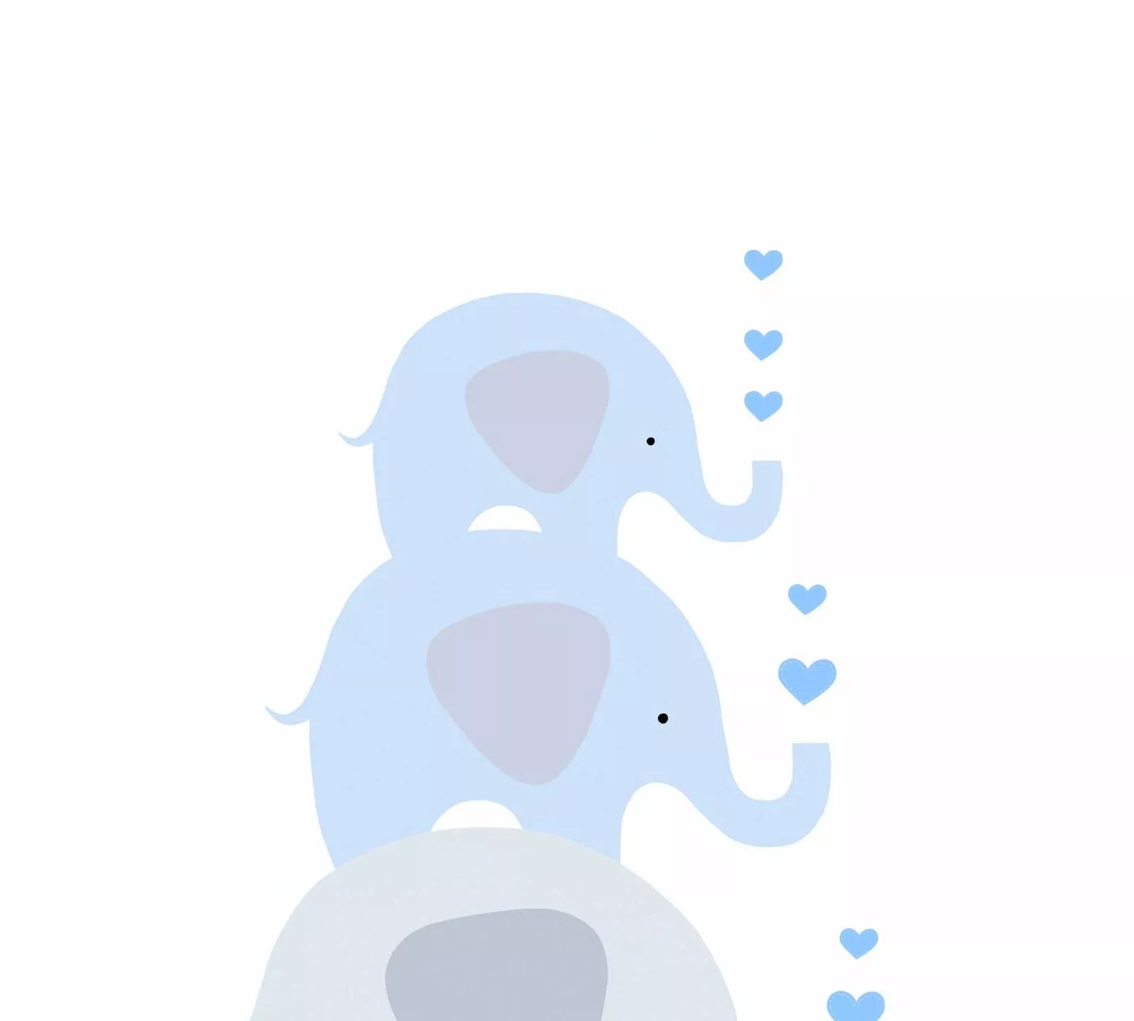 Kids Wallpaper Elephants Family blue