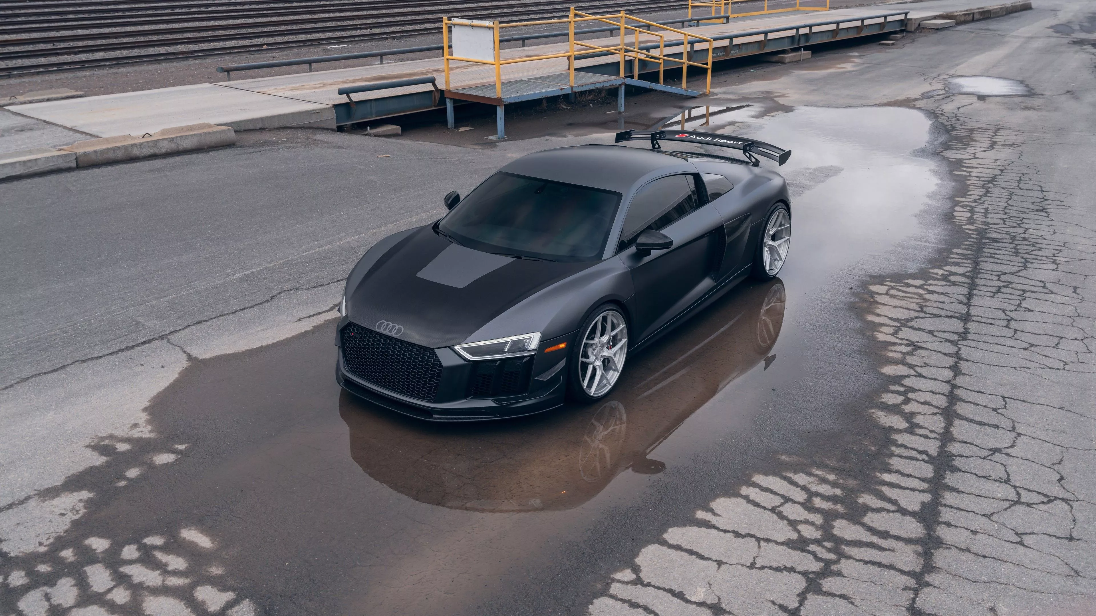 Black Audi R8 Velgen Wheels Car 4K HD