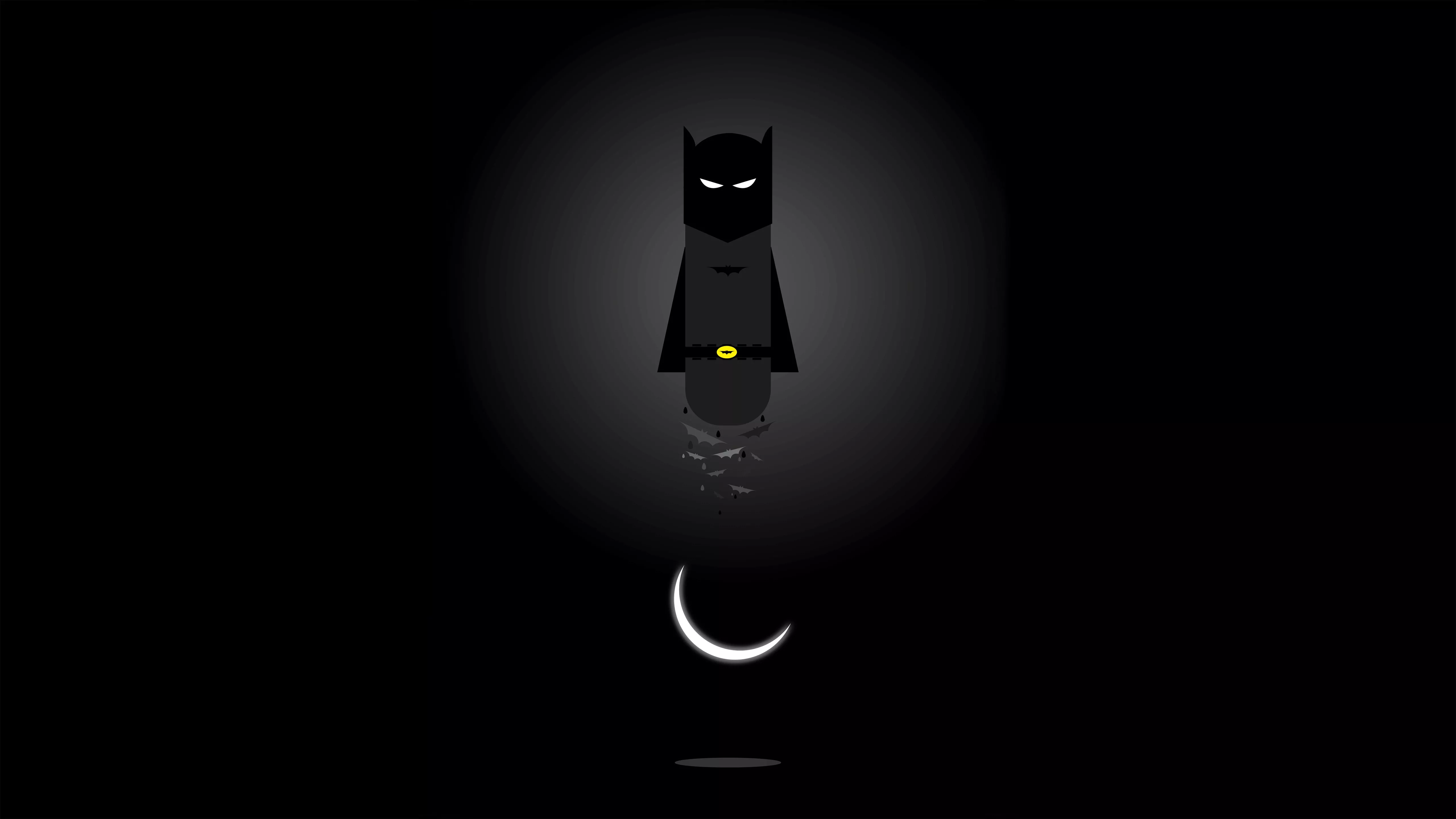 Batman Night Cool Minimal 4K Wallpaper