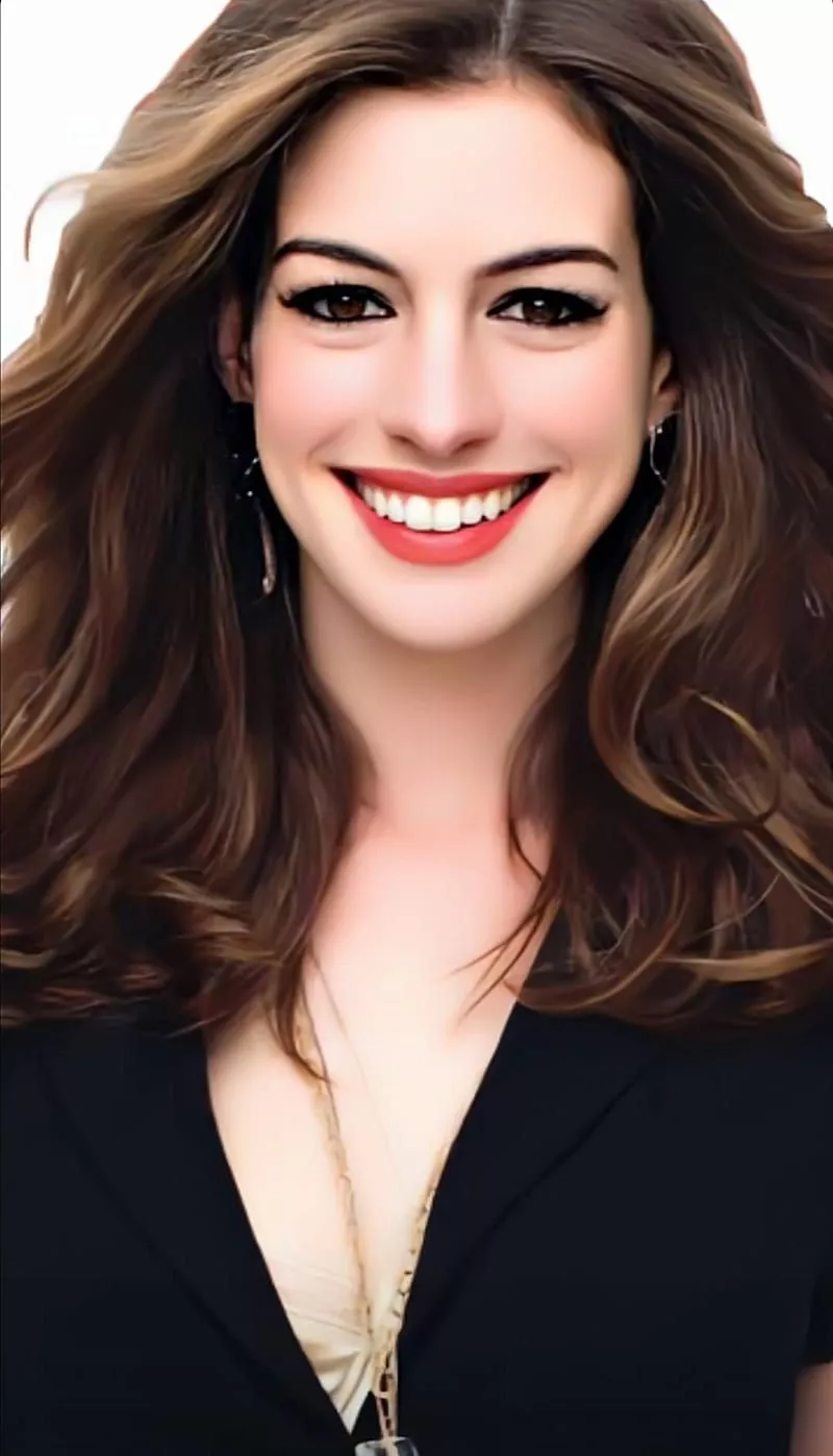 Anne Hathaway, black, brown, celebrity