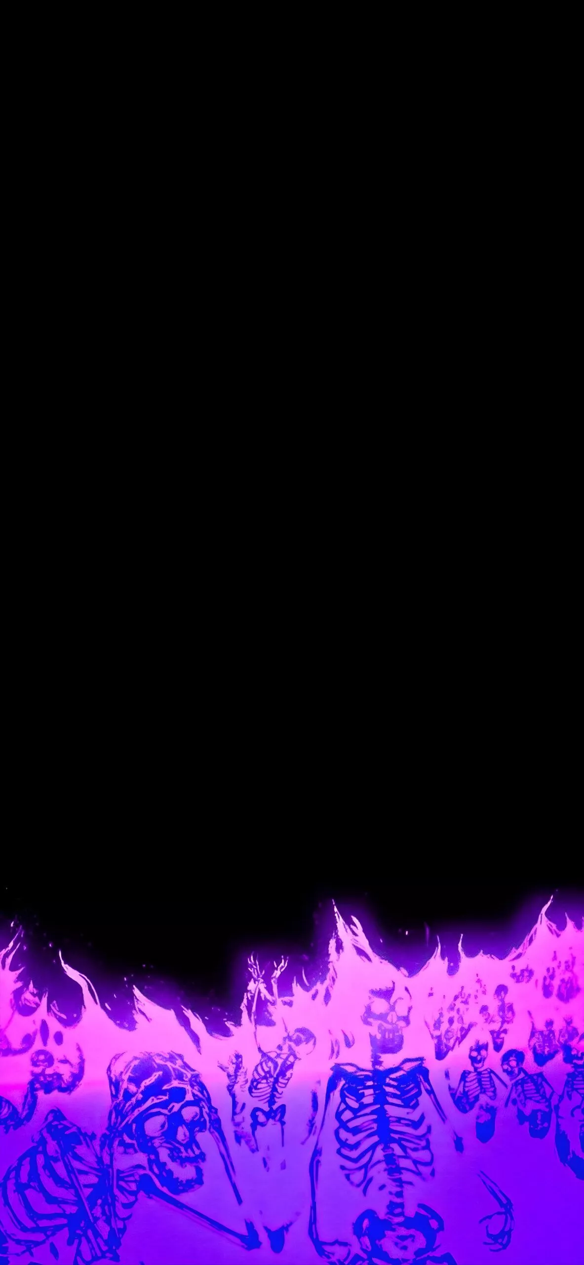 Flaming Skeletons Purple Wallpaper