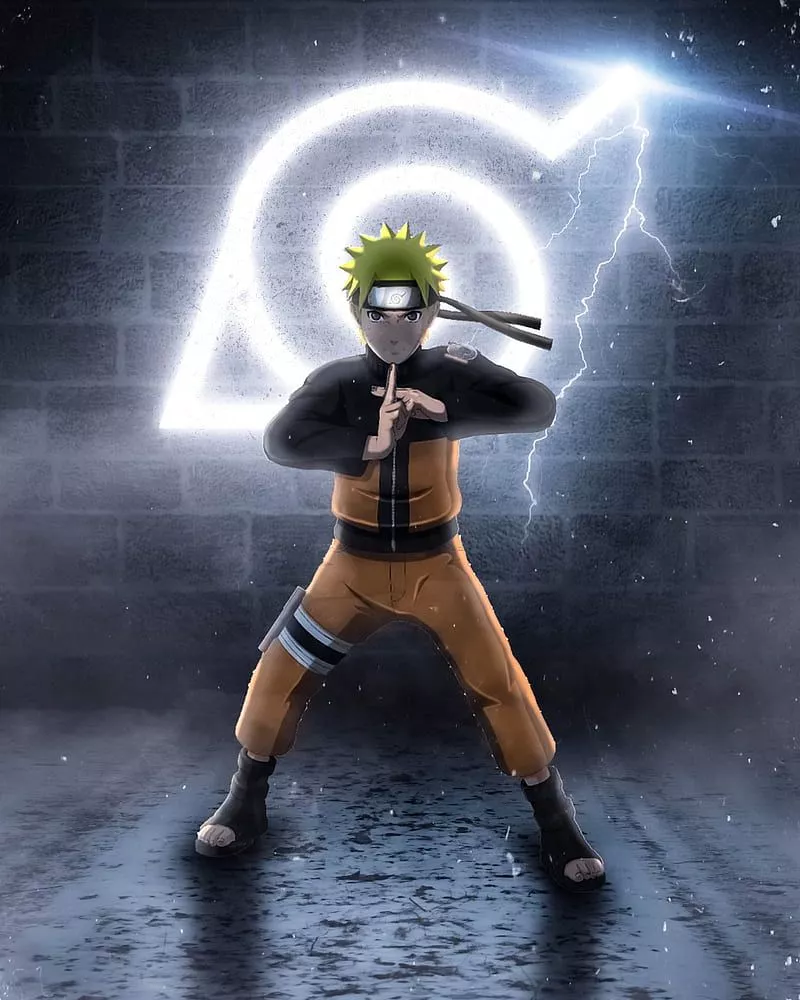 Naruto Uzumaki, lightning, tv series, ninja, black, dark, konoha, hokage, anime, HD phone wallpaper