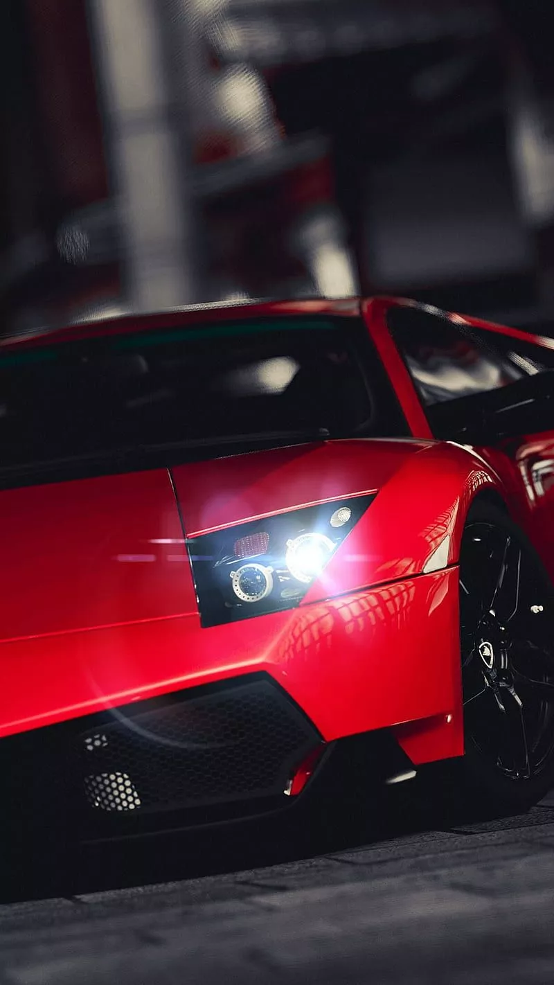 Lamborghini Veneno, car, red, HD phone
