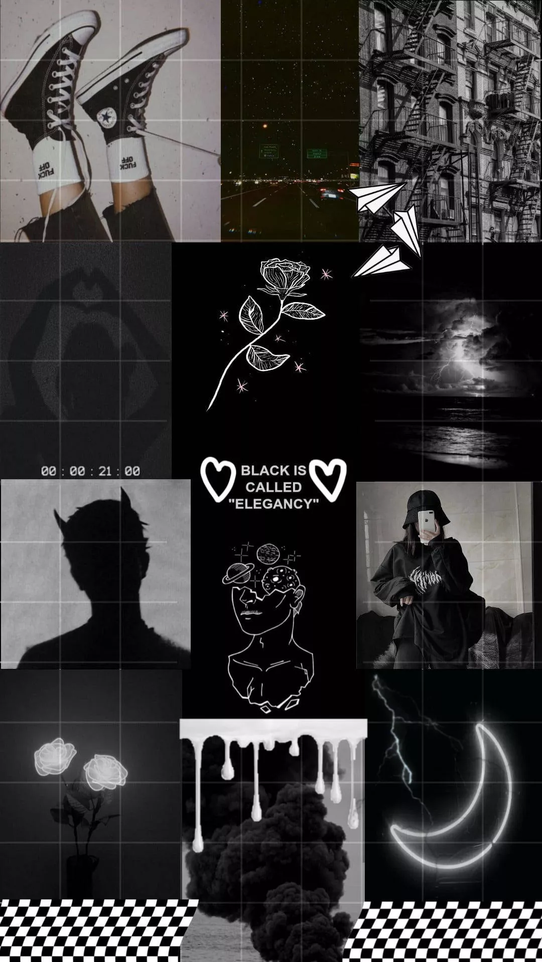 Black Aesthetic Collage HD Wallpaper
