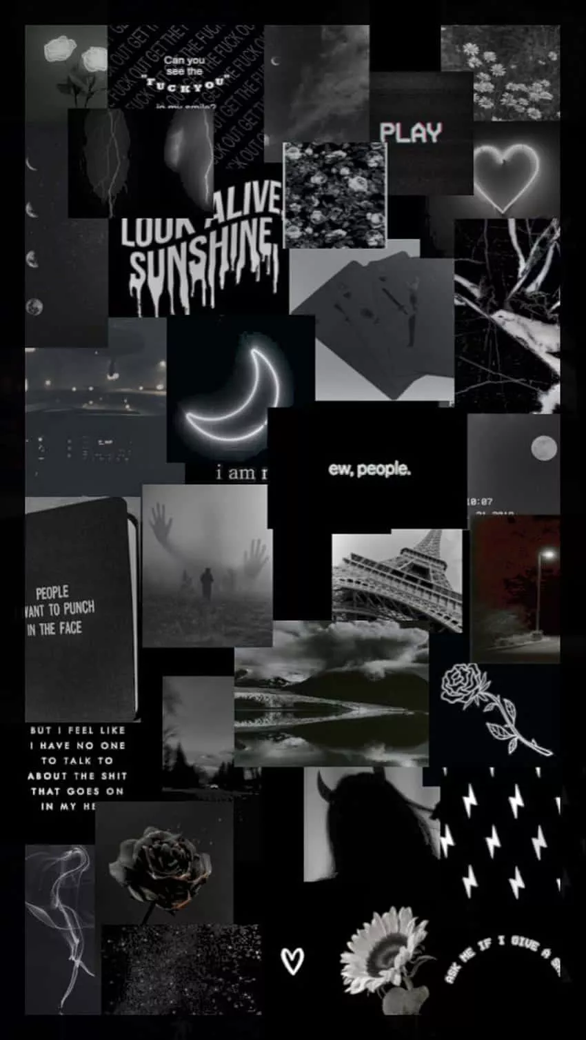 Download Overlapping Collage Black Aesthetic Background