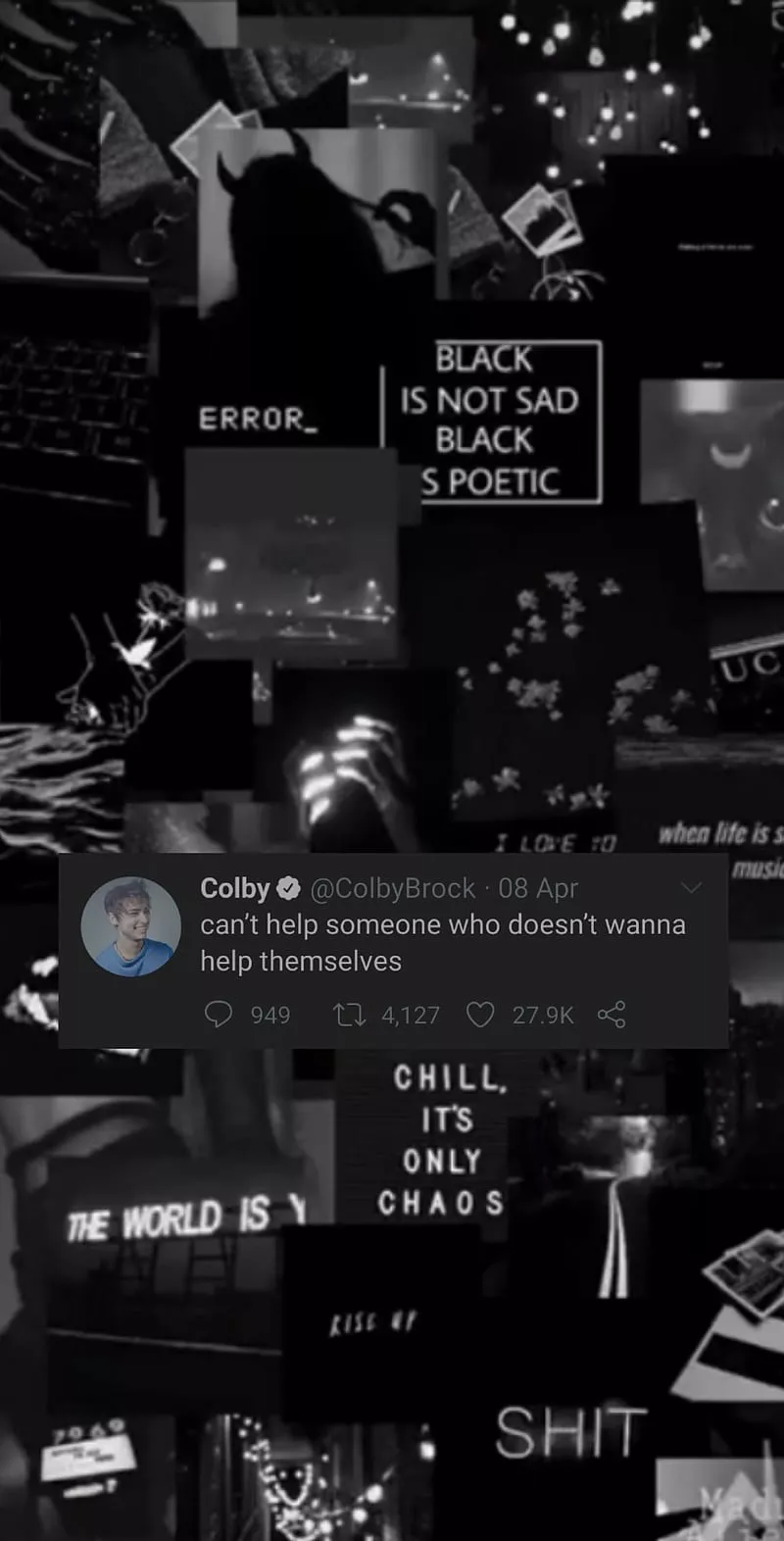 Dark Tweet Collage, colby brock, grunge