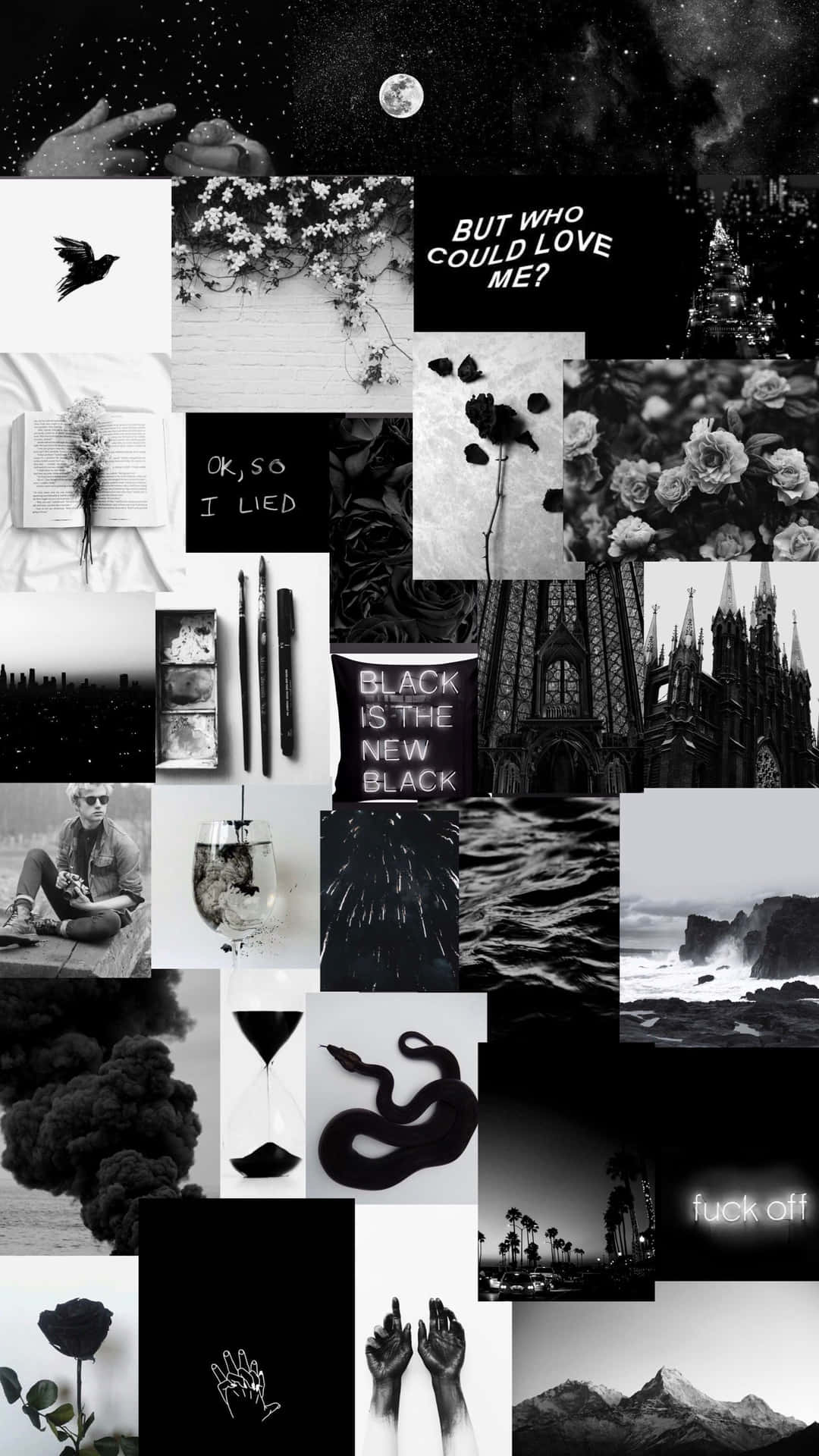 Black And White Collage Wallpaper