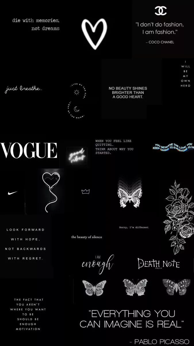 black wallpaper collage