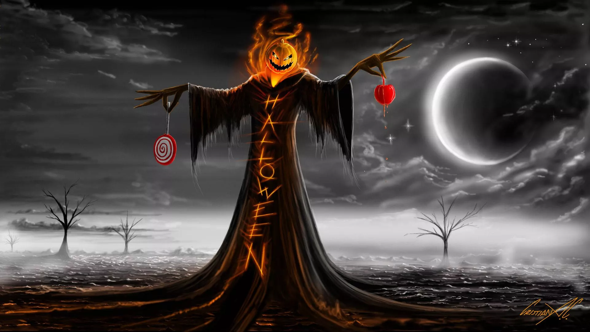 Epic Halloween Scarecrow Desktop