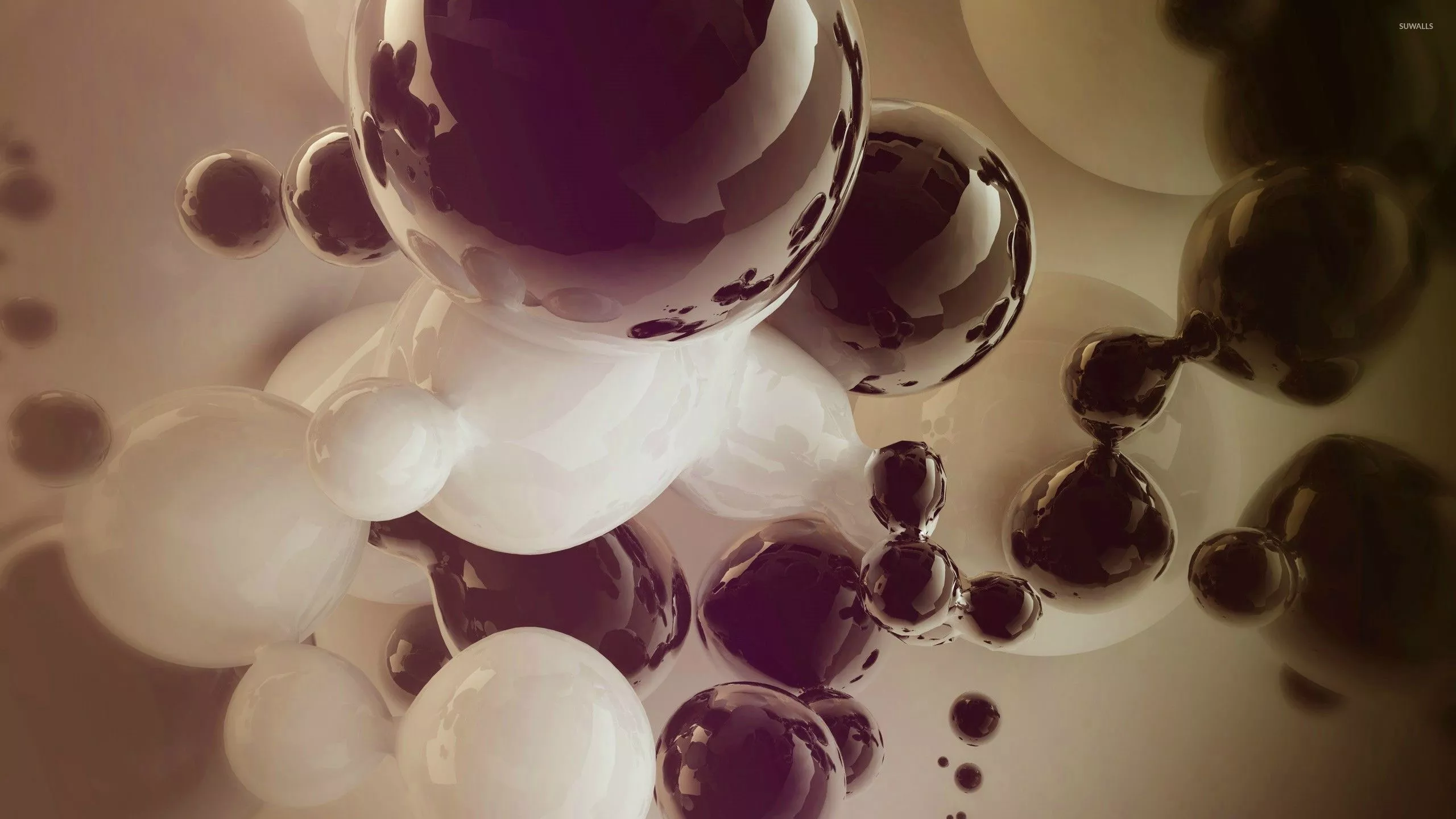 Black and white paint bubbles wallpaper
