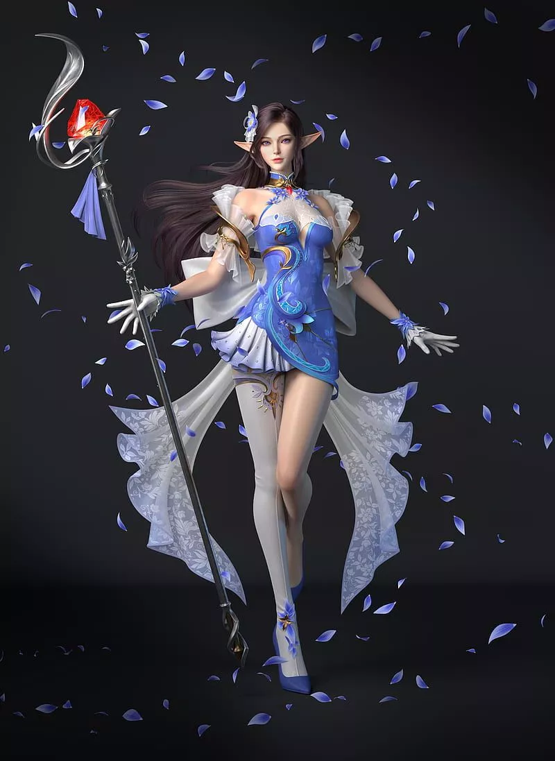 HD asian girl cgi wallpaper