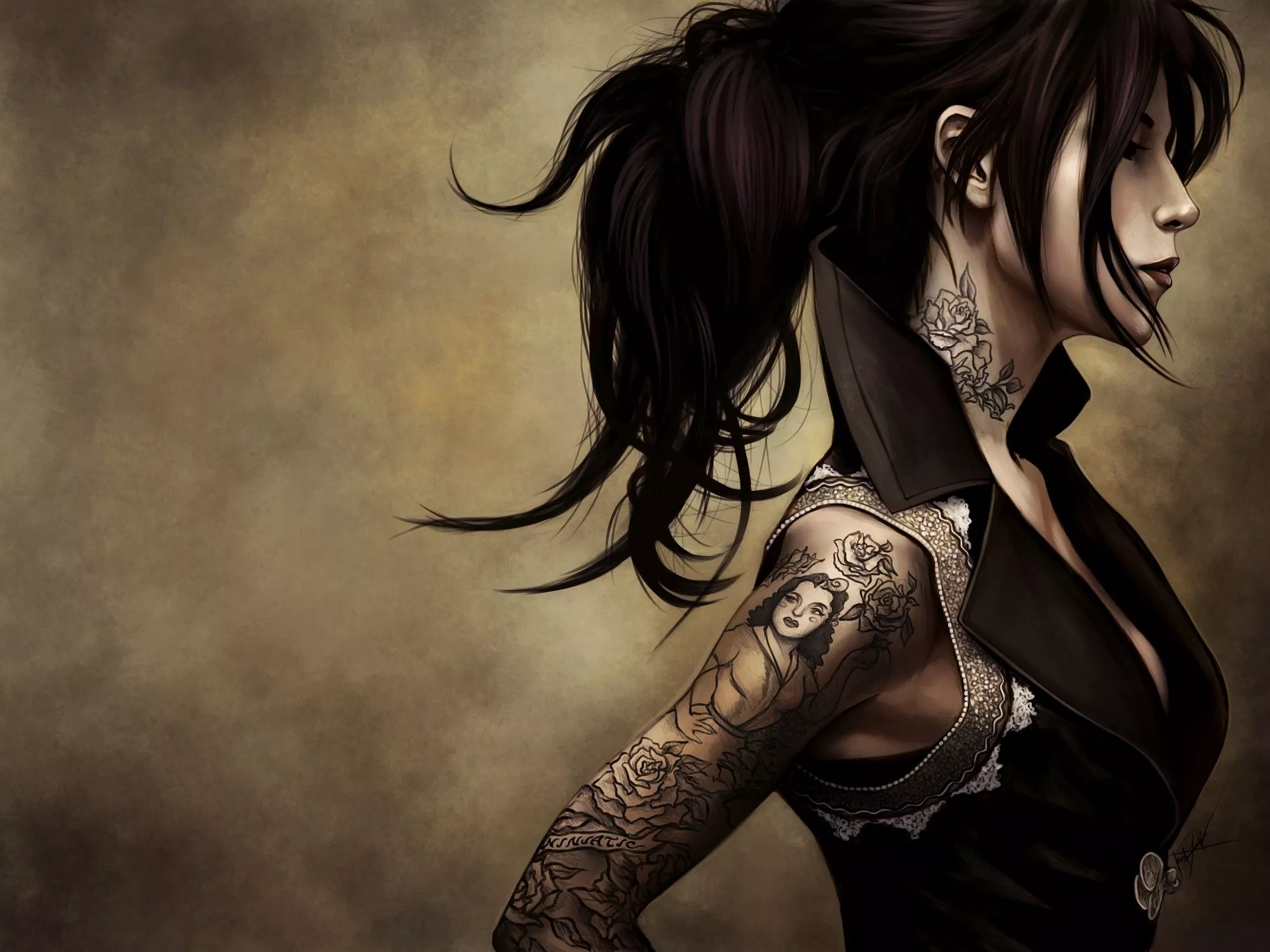Tattooed CGI Woman 2000 x 1500. Alpha