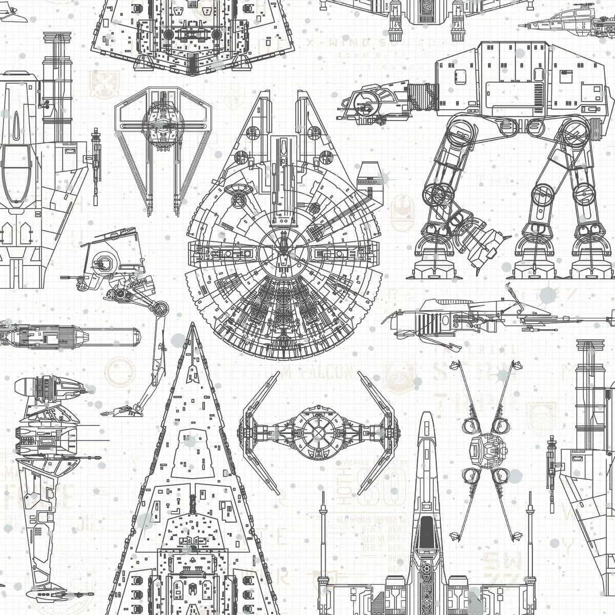 Ships Blueprint Peel & Stick Wallpaper