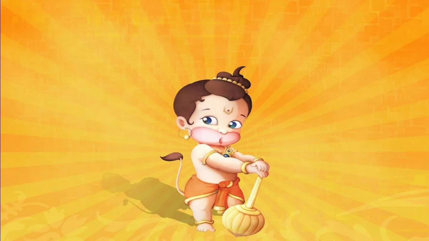 Bal Hanuman In Yellow Background HD