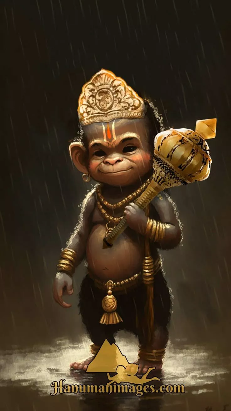 bal hanuman in rain HD wallpaper