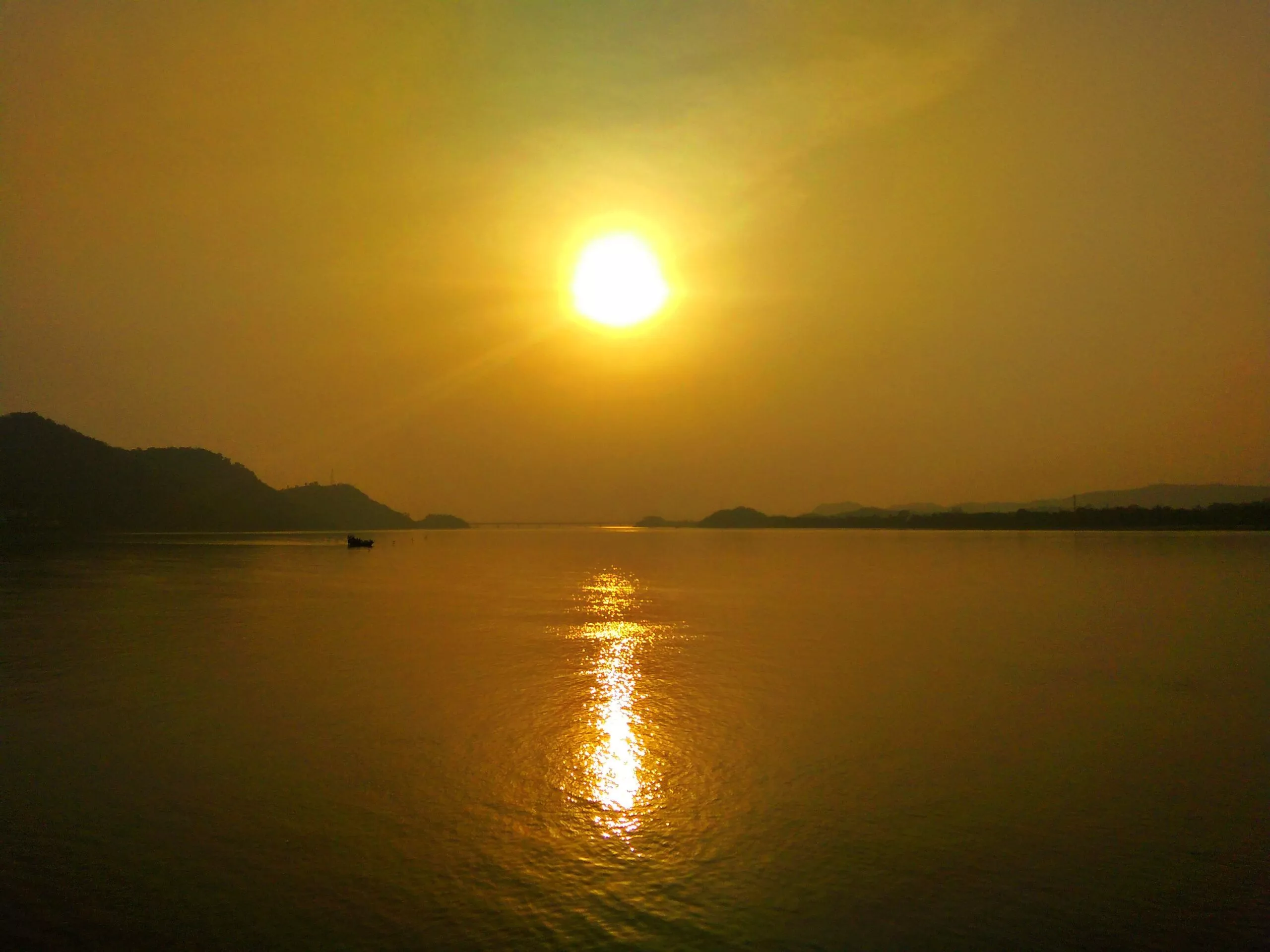 An evening at Assam Brahmaputra river